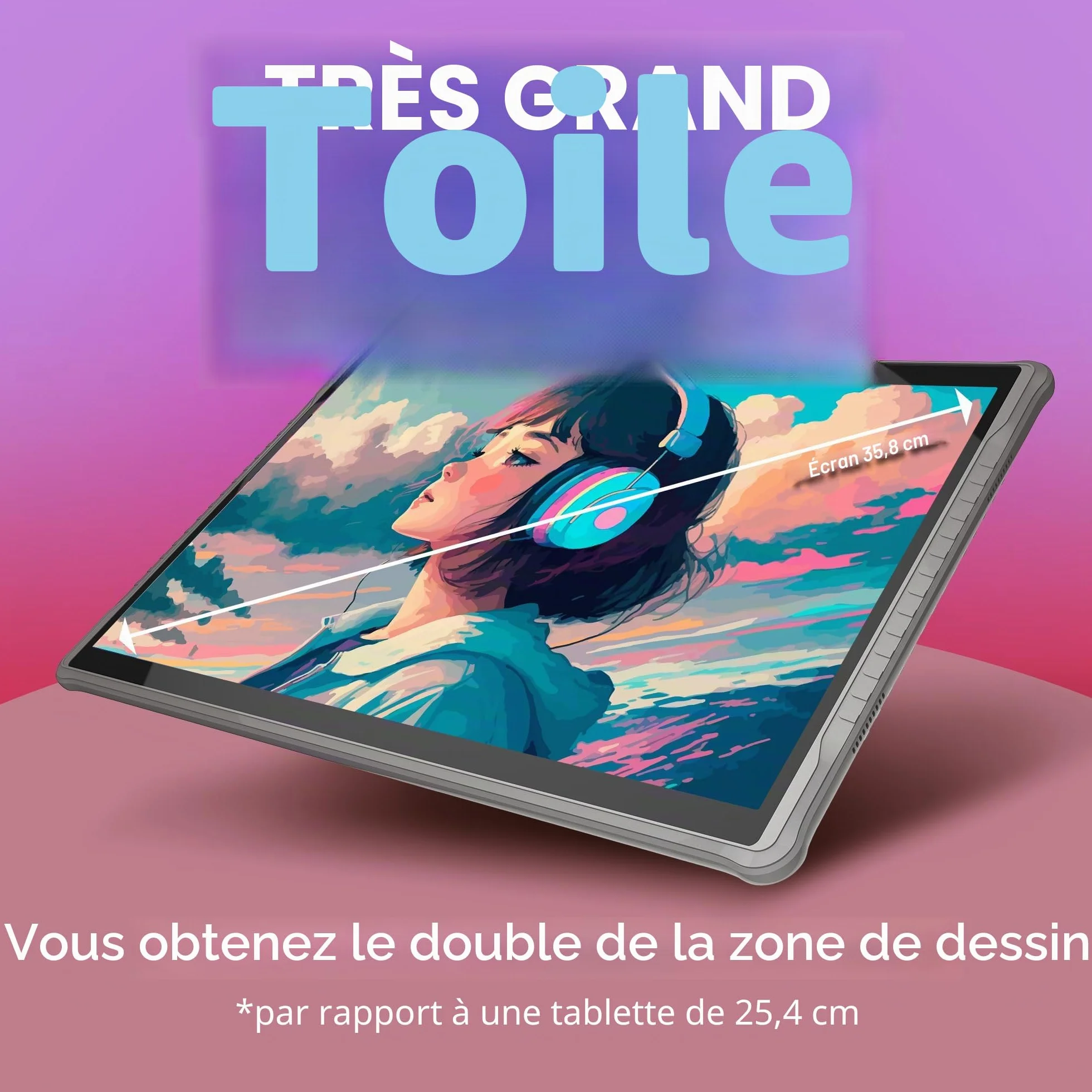 PicassoTab X14 Tablette Graphique Autonome 14" Écran Laminé Stylet Inclus
