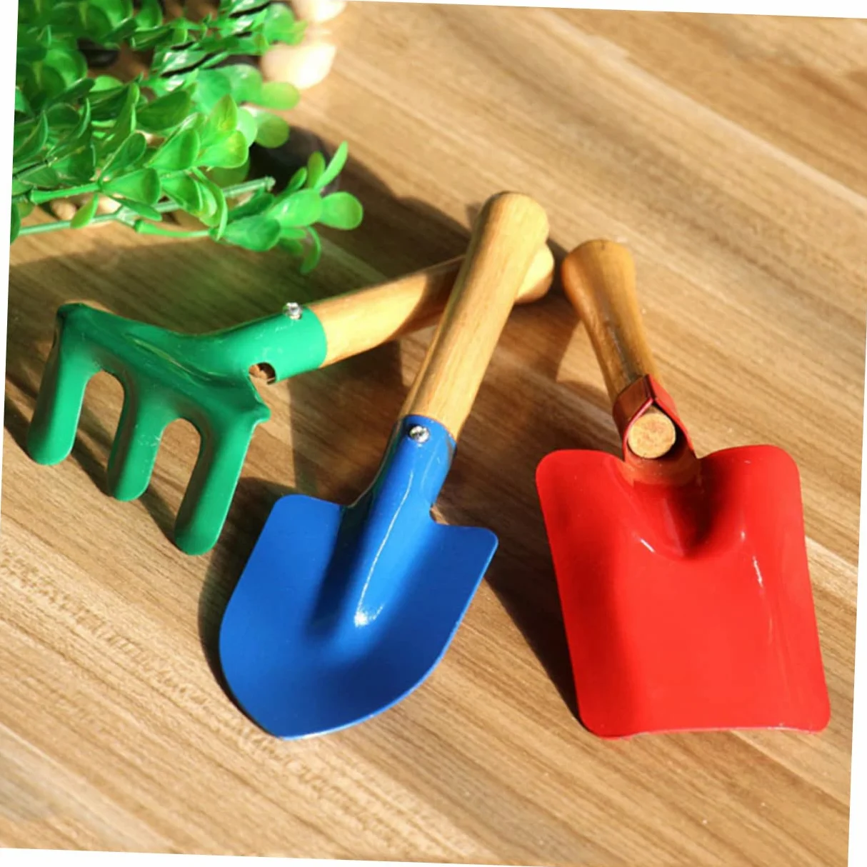 iplusmile 2 Ensembles 3 Pièces Mini Râteau De Jardin Mini-kit Enfants Outil De Jardin Jouets De Porte Trousse D'outil De Pelle De Pratique