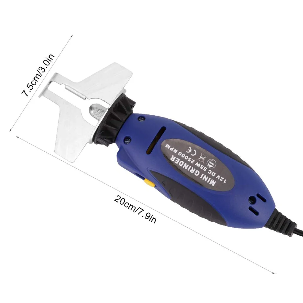 Mini Affûteur de Tronçonneuse | Rectifieuse à Chaîne électrique 12V Kit D'affûtage de Champ de Tronçonneuse Meuleuse de Limes de scie à Chaîne pour Affûter Limer les Tronçonneuses et les Lames