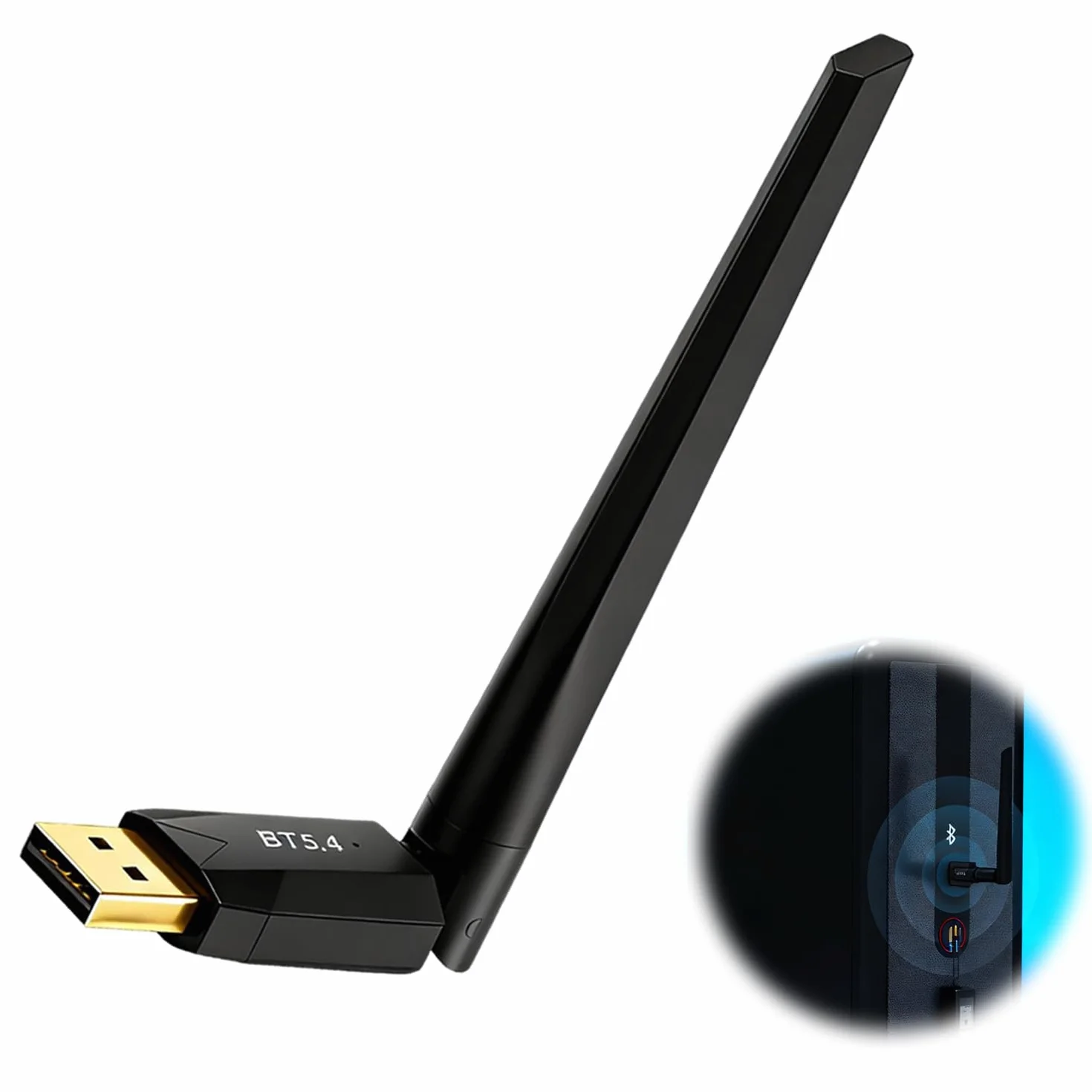 Clé USB Bluetooth 5.4 pour PC, Portée 150 Mètres, Compatible Windows 11/10/8.1, 7 Appareils
