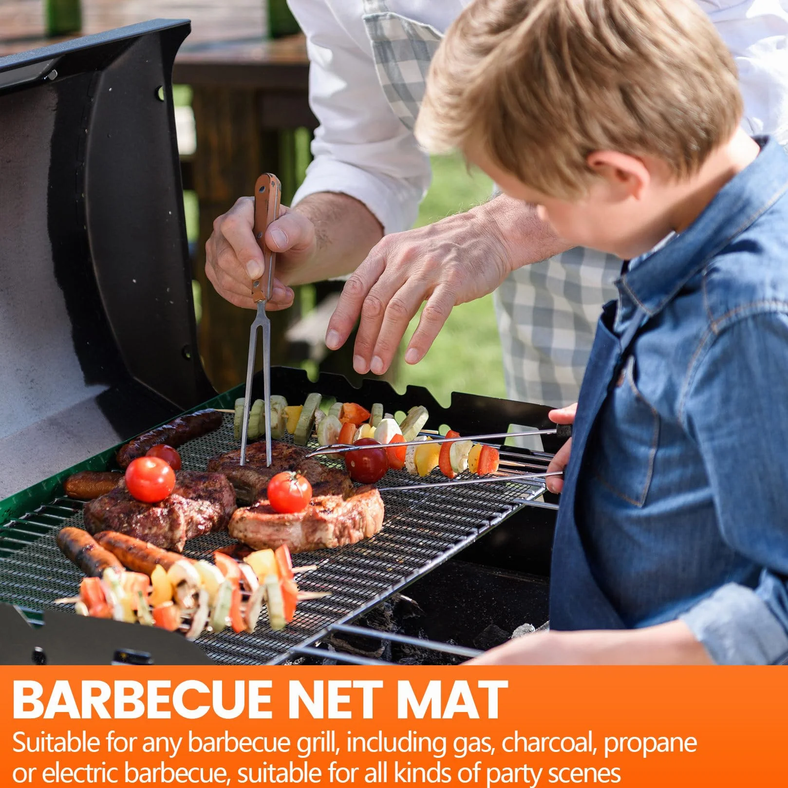 Tapis de Cuisson Barbecue Antiadhésif Réutilisable 40 x 30 cm