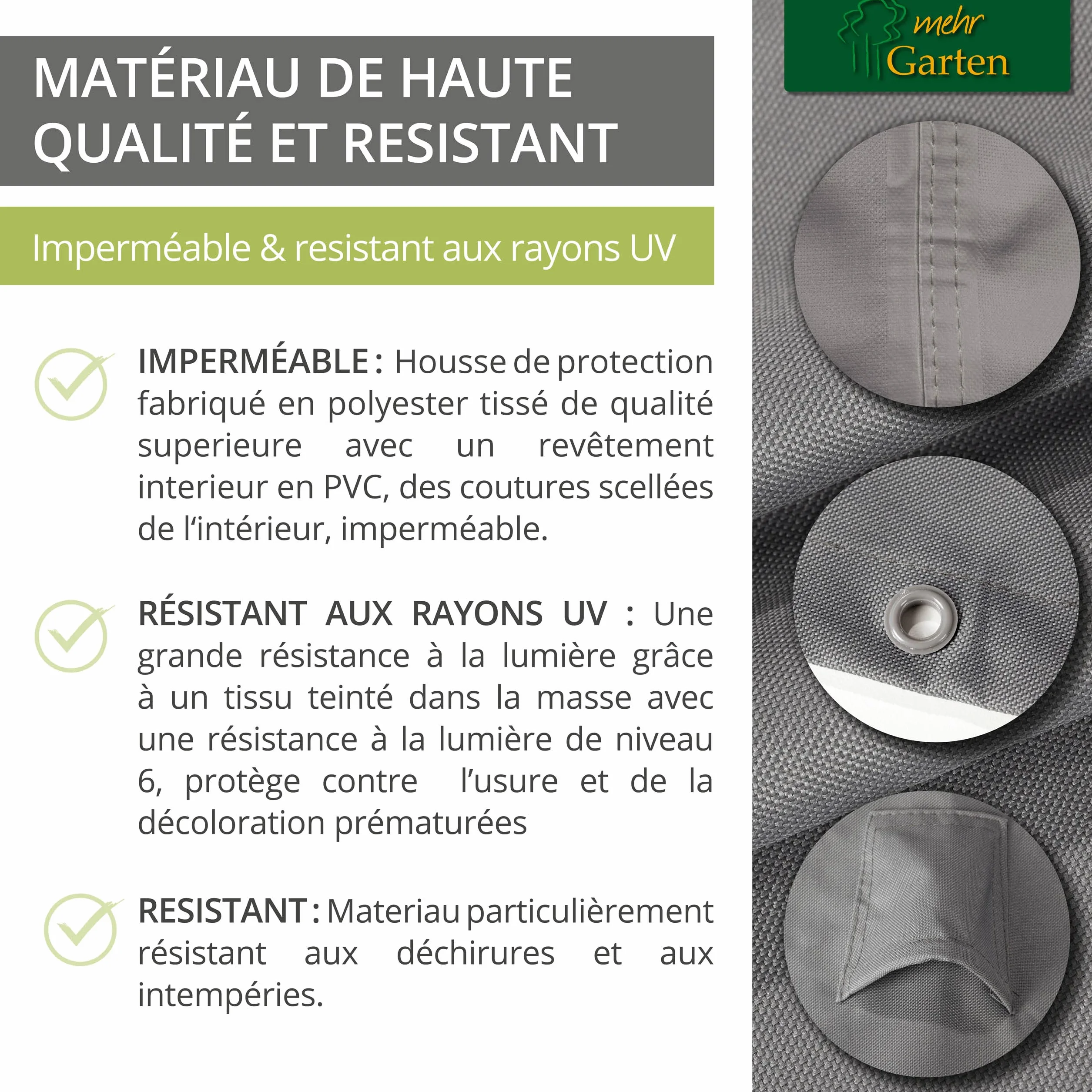 Housse de Protection Banc Jardin 203x75x66/91 cm Polyester Oxford 600D Gris