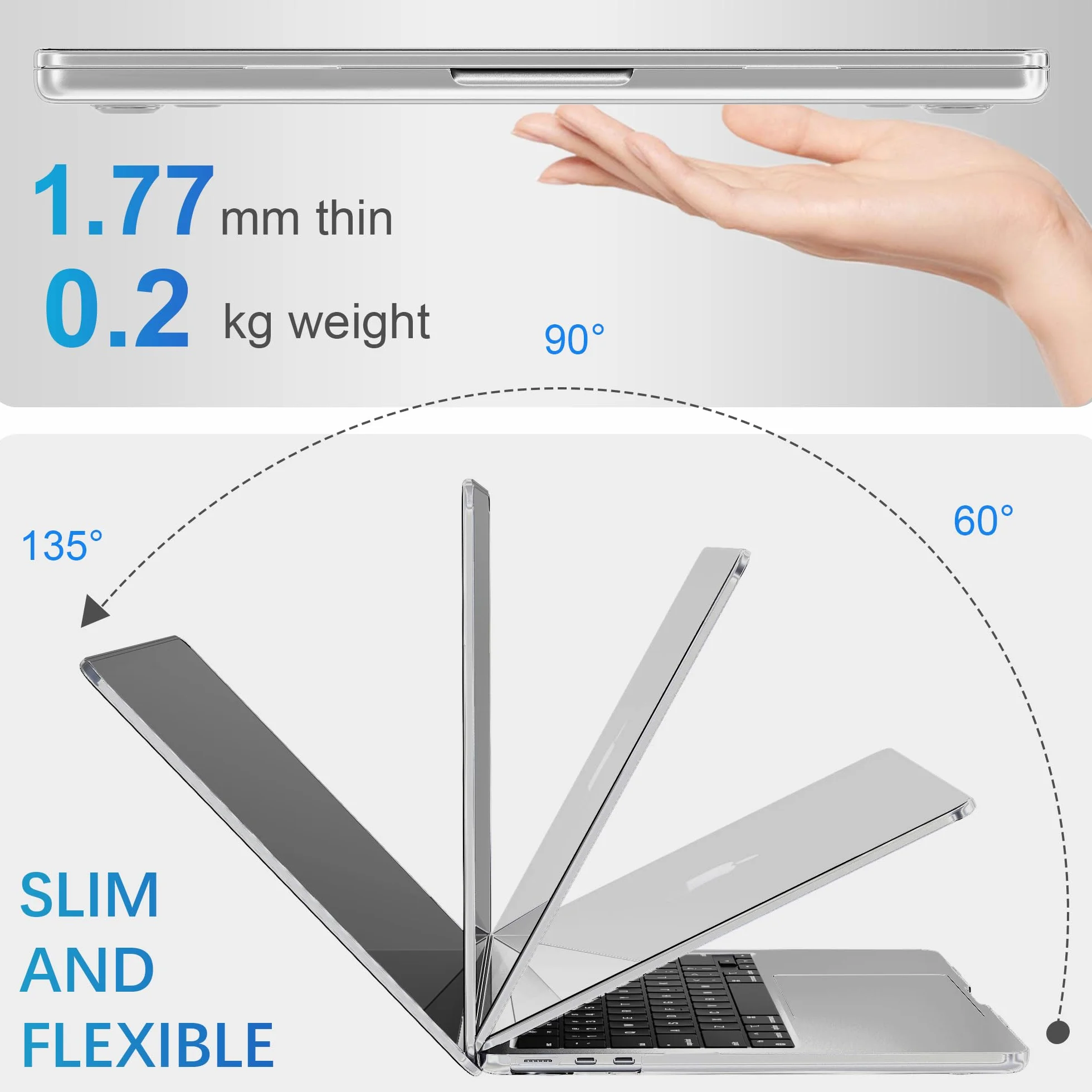 Coque Compatible MacBook Air 13 Pouces M1 2020 2019 2018 A2337 A2179 A1932, Housse Rigide en Plastique 13,3" Cristal Clair