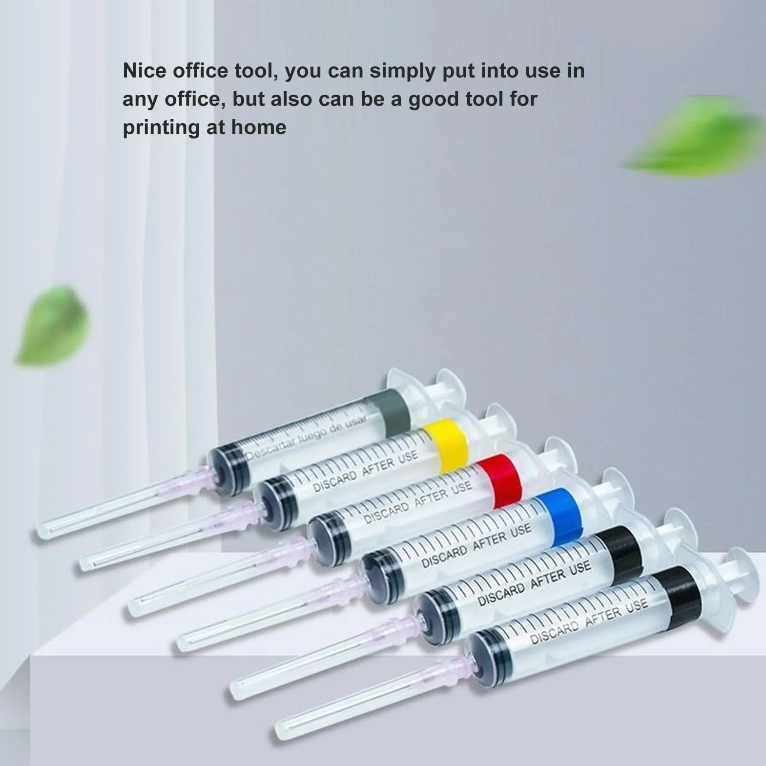 Vikye Imprimantes D'injection D'encre Seringue 20 Ml avec Aiguille Plate 10 Cm pour PP et Acier Inoxydable