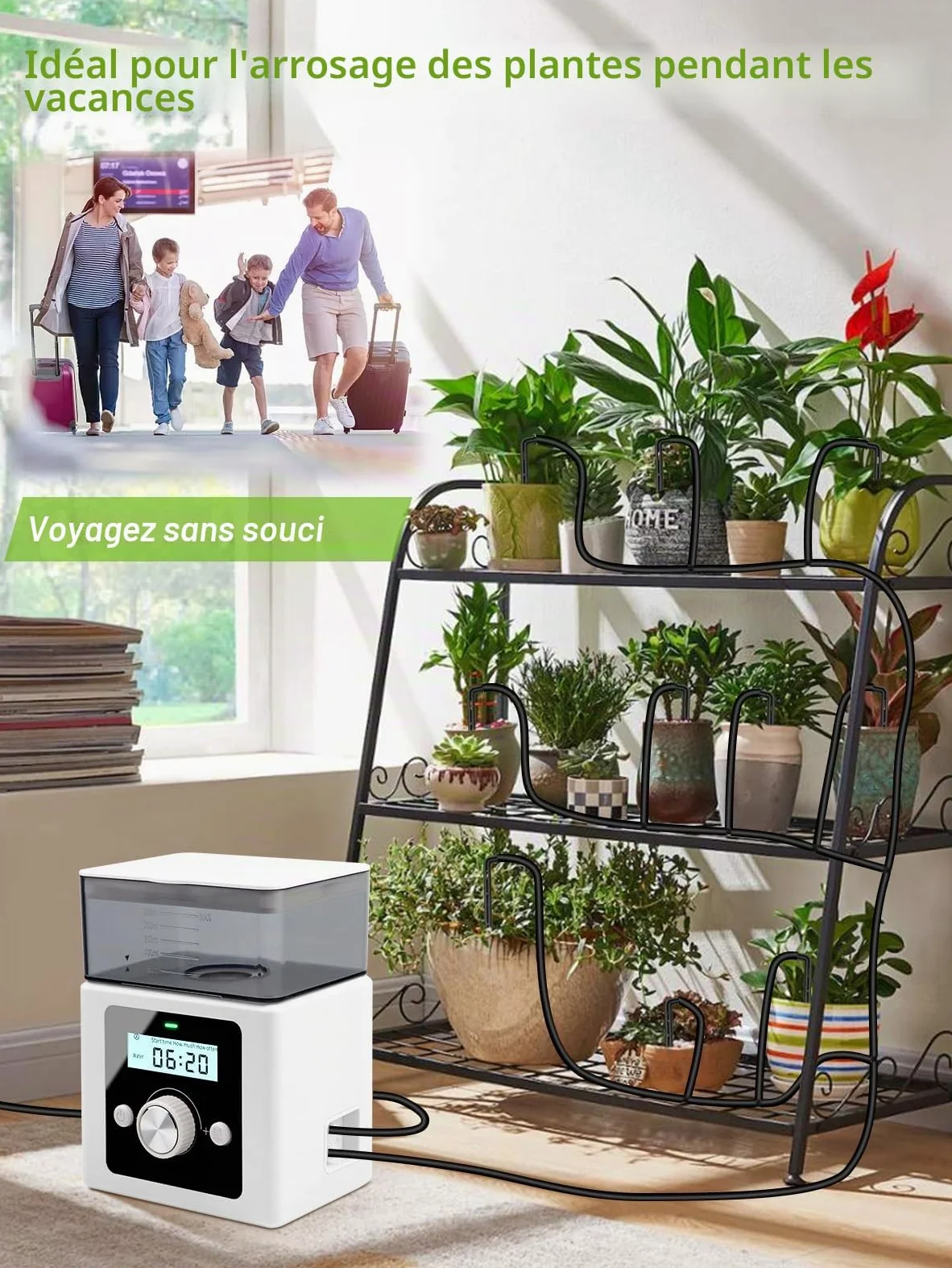Système d'irrigation automatique, arrosage automatique pour plantes d'intérieur, système d'irrigation automatique DIY pour plantes en intérieur, idéal comme système d'irrigation de vacances | Système d'arrosage automatique pour plantes d'intérieur - Idéal