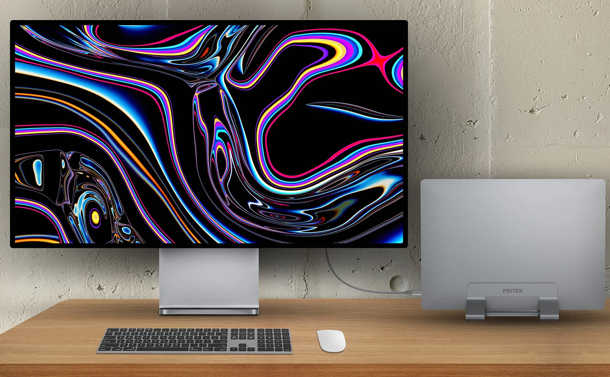 Support Vertical pour Laptop en Aluminium, Fente Réglable 12-42mm, Rangement Gain de Place pour MacBook