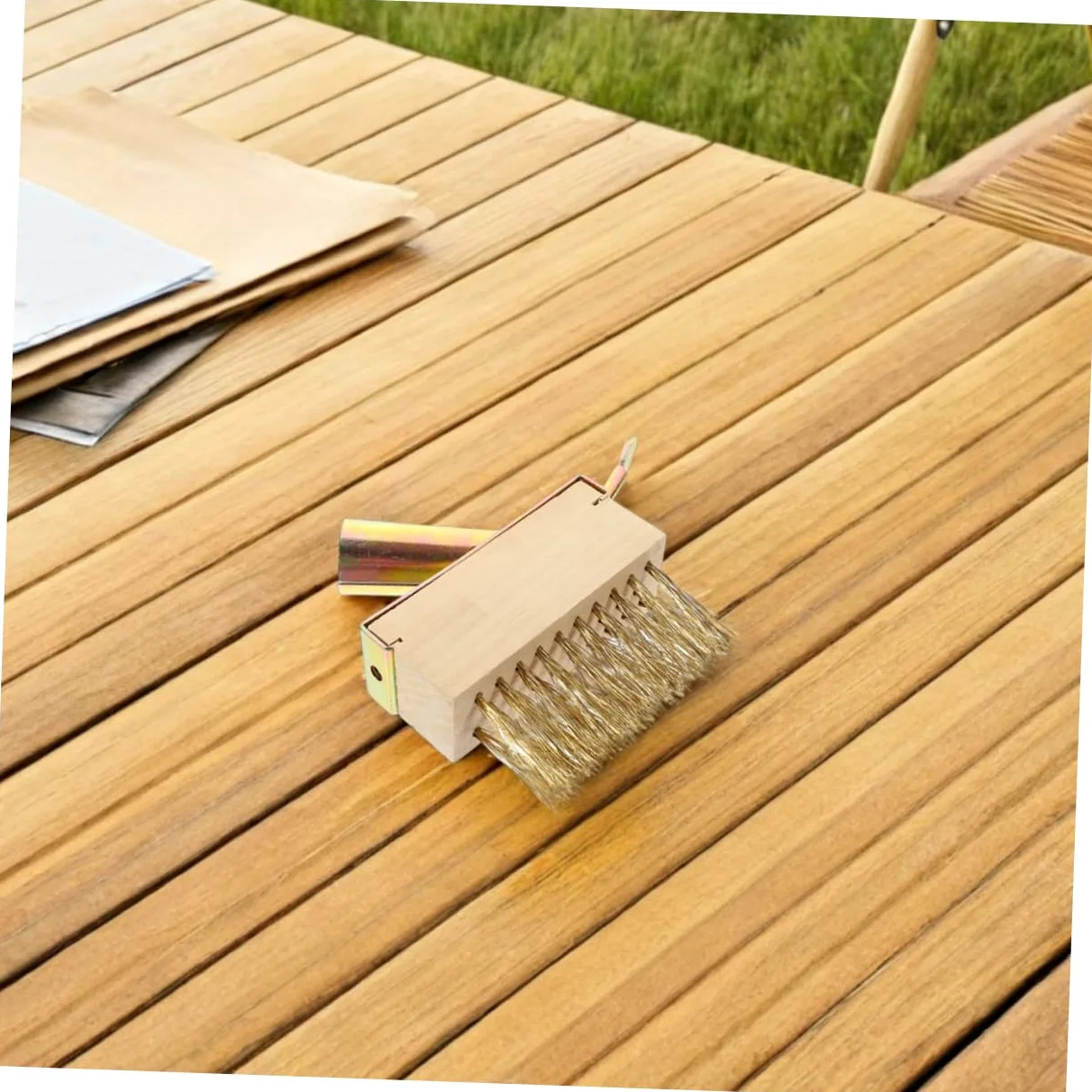 VICASKY 4pièces Brosse Désherbage Métallique Lot de Outil pour Joints de Terrasse et Pavés Nettoyeur de Mauvaises Herbes et Mousse pour Jardin et Allées Extérieures