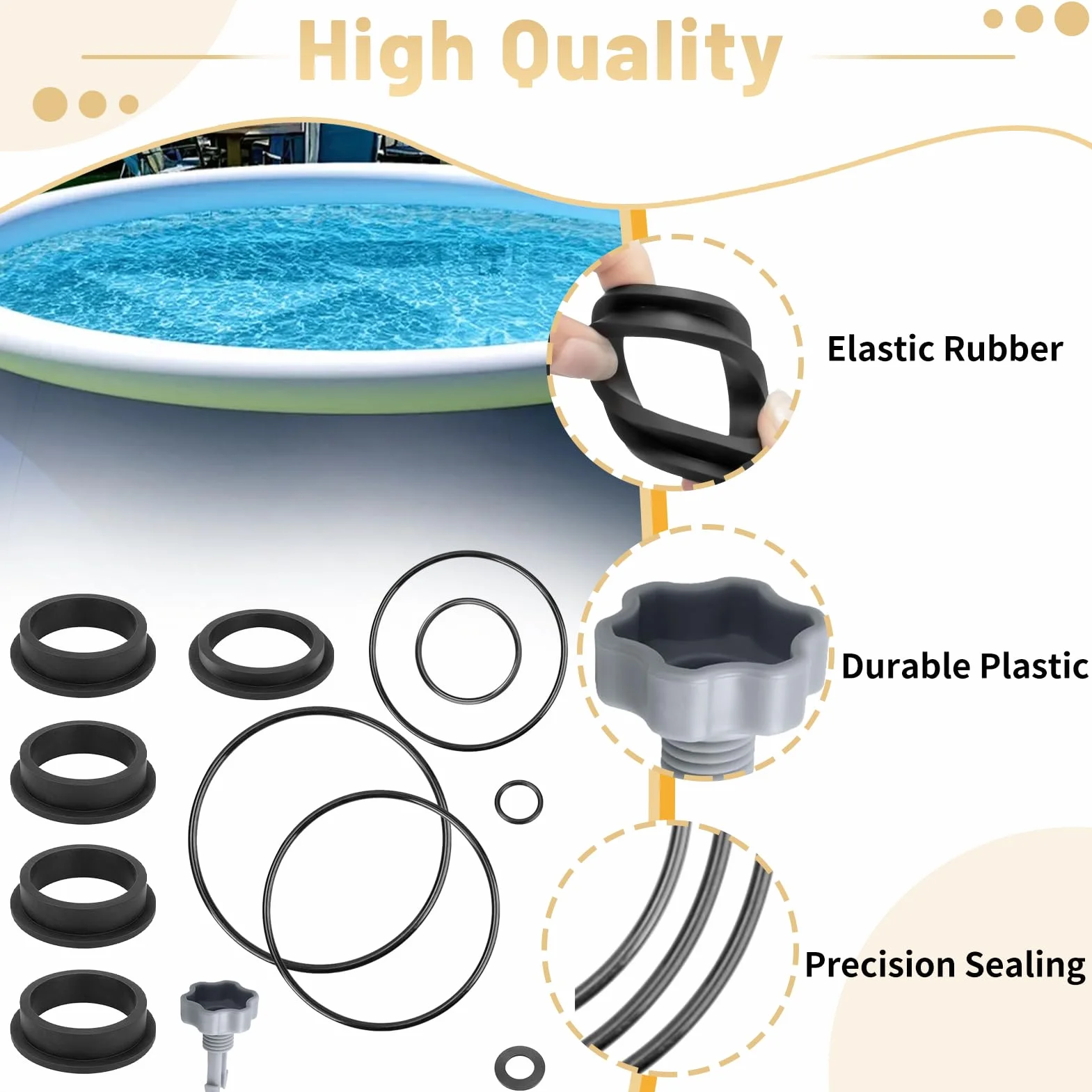 Kit Réparation Piscine Intex 12 Pièces Joints Toriques & Soupape Décharge d'Air