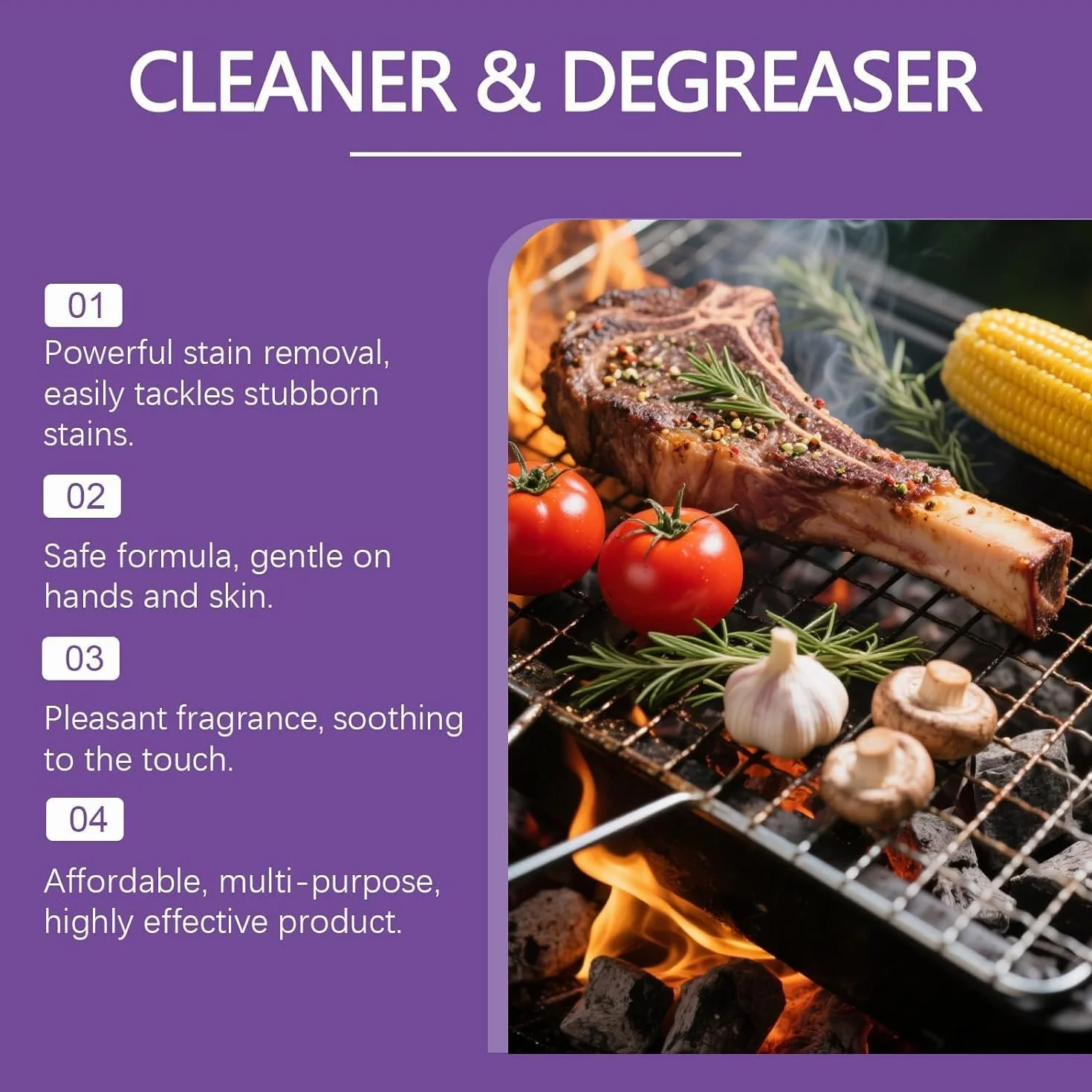 2026 Nouve Fast-Acting Heavy-Duty Grill Degreaser Spray, Nettoyant Barbecue Spray Degraissant pour Élimination Rapide de la Graisse, Accessoires Barbecue (1 PCS)
