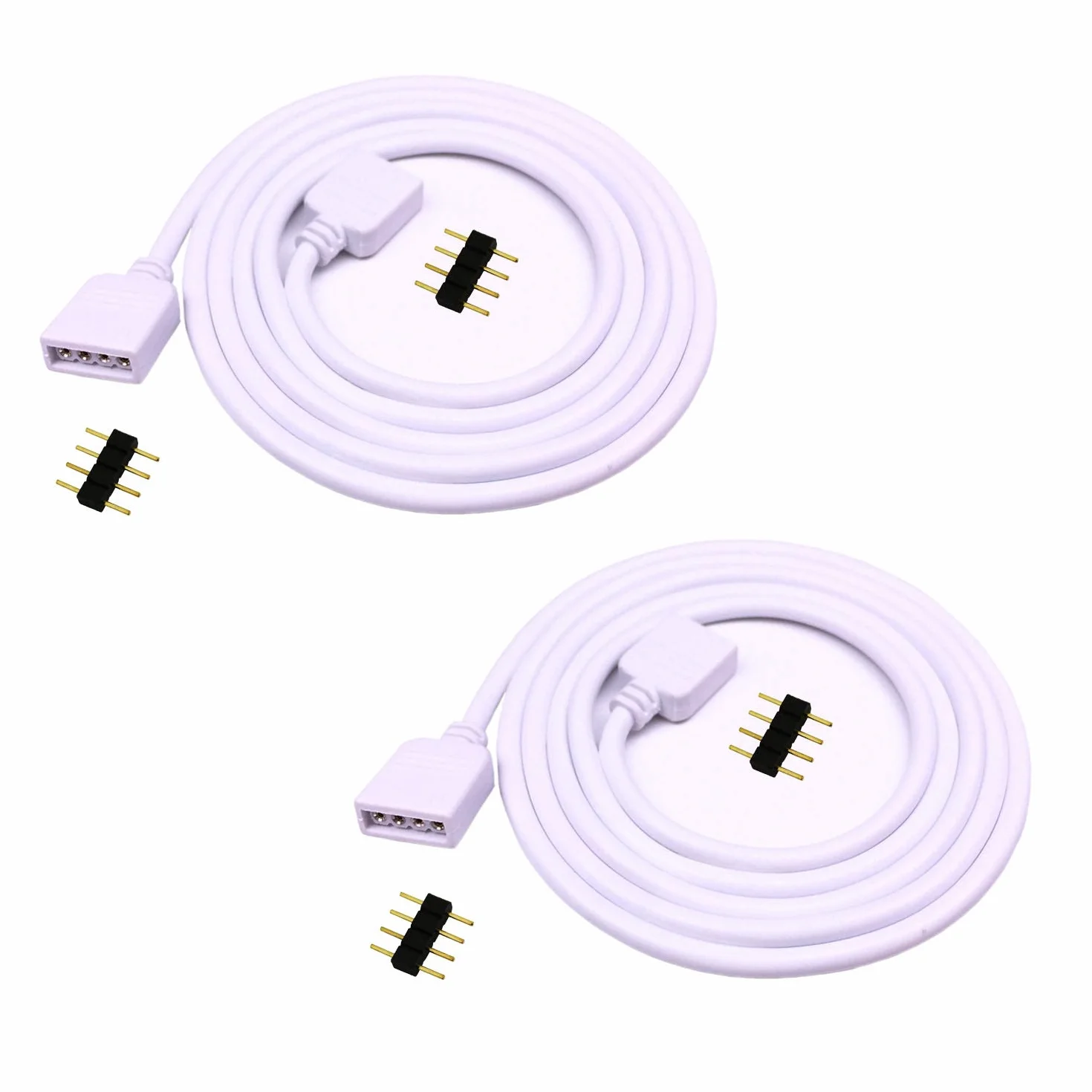 Câble d'extension Litaelek 5050 3528 avec connecteur 4 broches mâles pour lampes LED RVB 12V 1m 2.5m 5m
