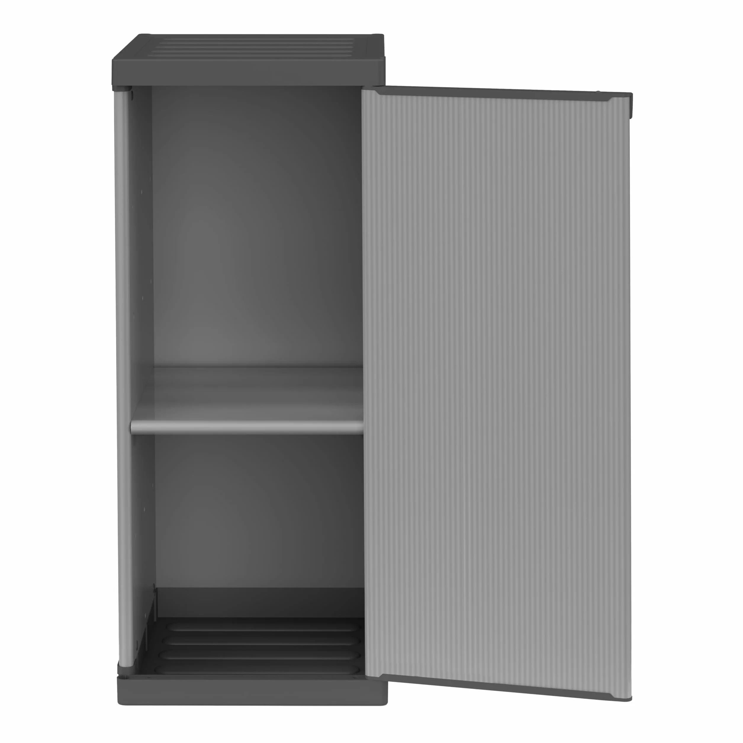 mongardi W2016 Armoire résine PVC PP 1 porte 1 étagère modulaire 34x40x85 cm Noir