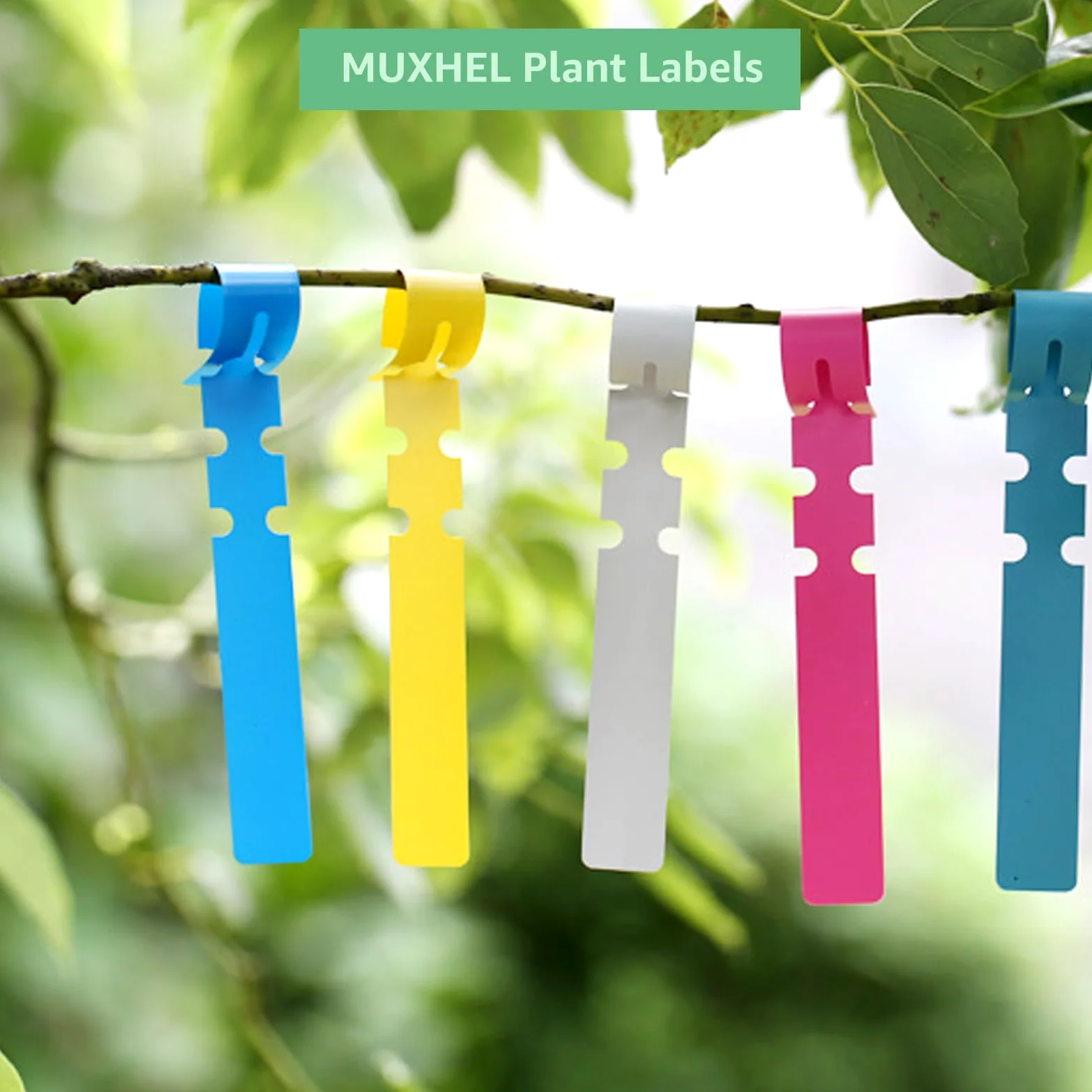 Lot de 1200 étiquettes d'arbre en plastique étanches - 20,8 x 2 cm - Couleurs mélangées - Réglables - À suspendre - Pour chambre d'enfant, jardin et plantes en pot
