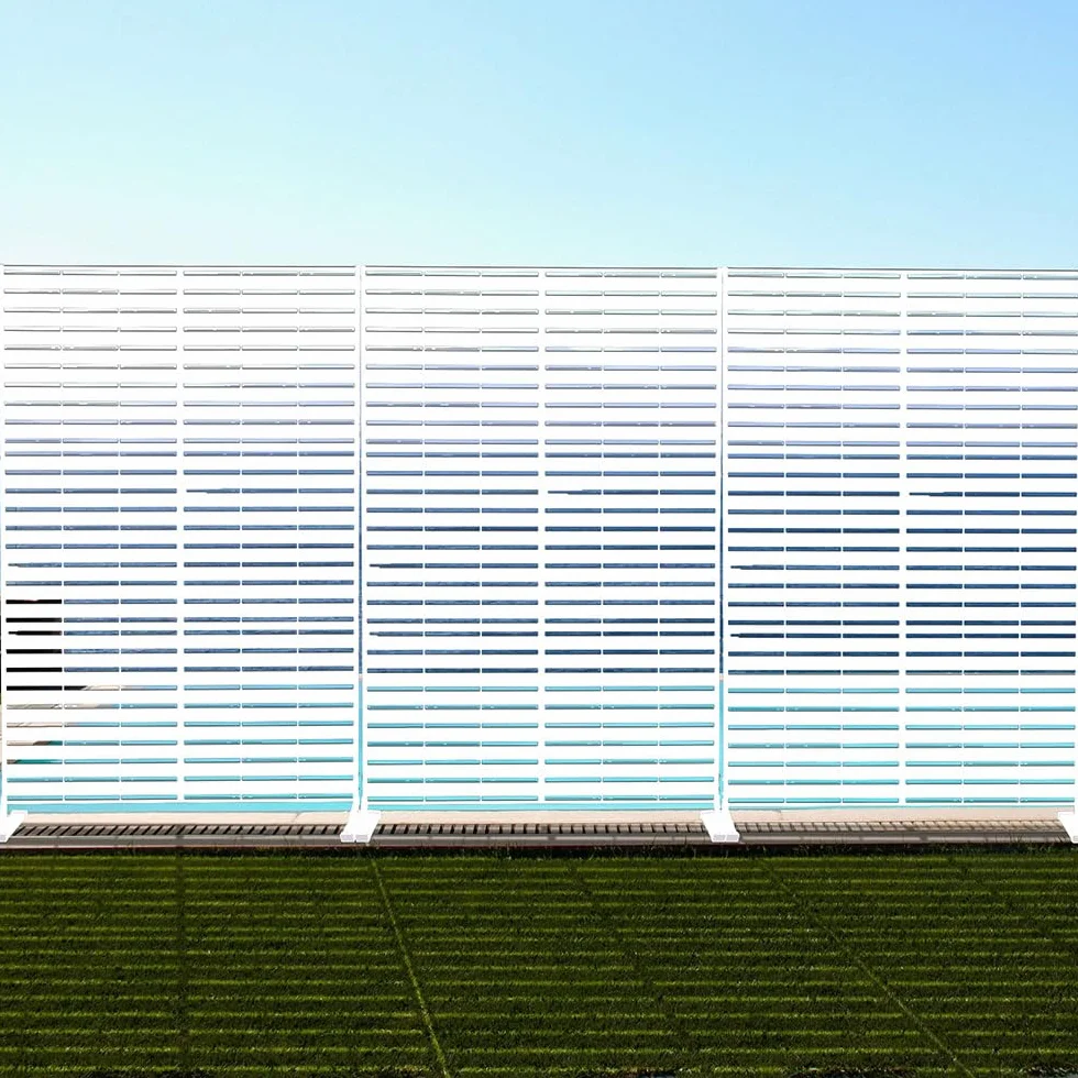 SIEDITI FUORI E DENTRO Panneau Brise-Vue Paravent métal modulaire Claustra Acier résistant intempéries Lignes Blanc
