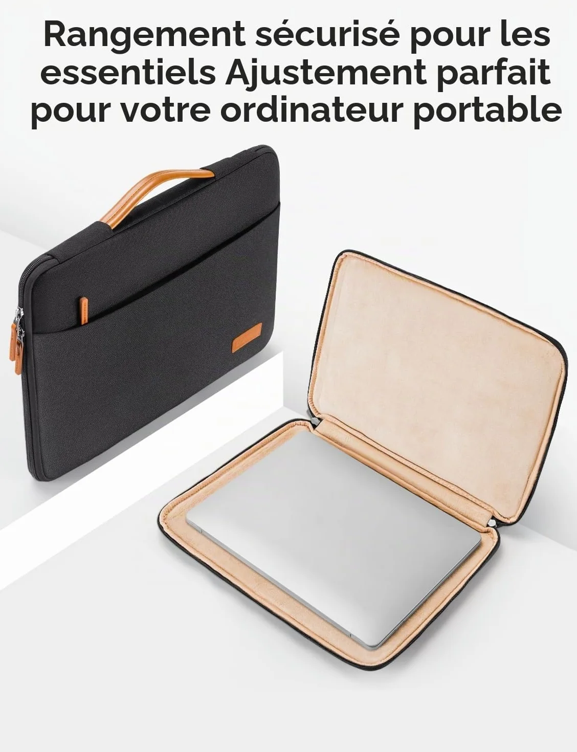 DOMISO Housse Ordinateur 17 Pouces Sacoche PC Portable Imperméable pour HP Lenovo Dell Acer ASUS Noir