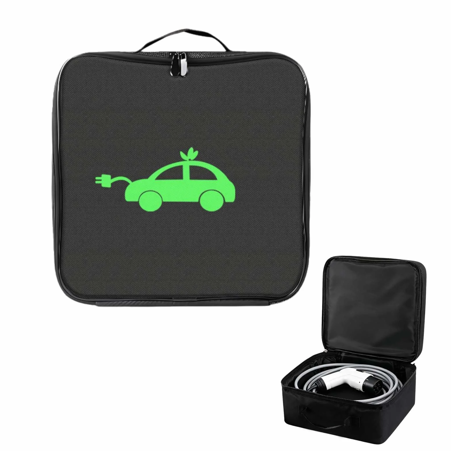 Sac de Transport pour Câbles Électriques Portable, Sac pour Câble de Chargement EV, Sac de Coffre de Voiture (Carré)