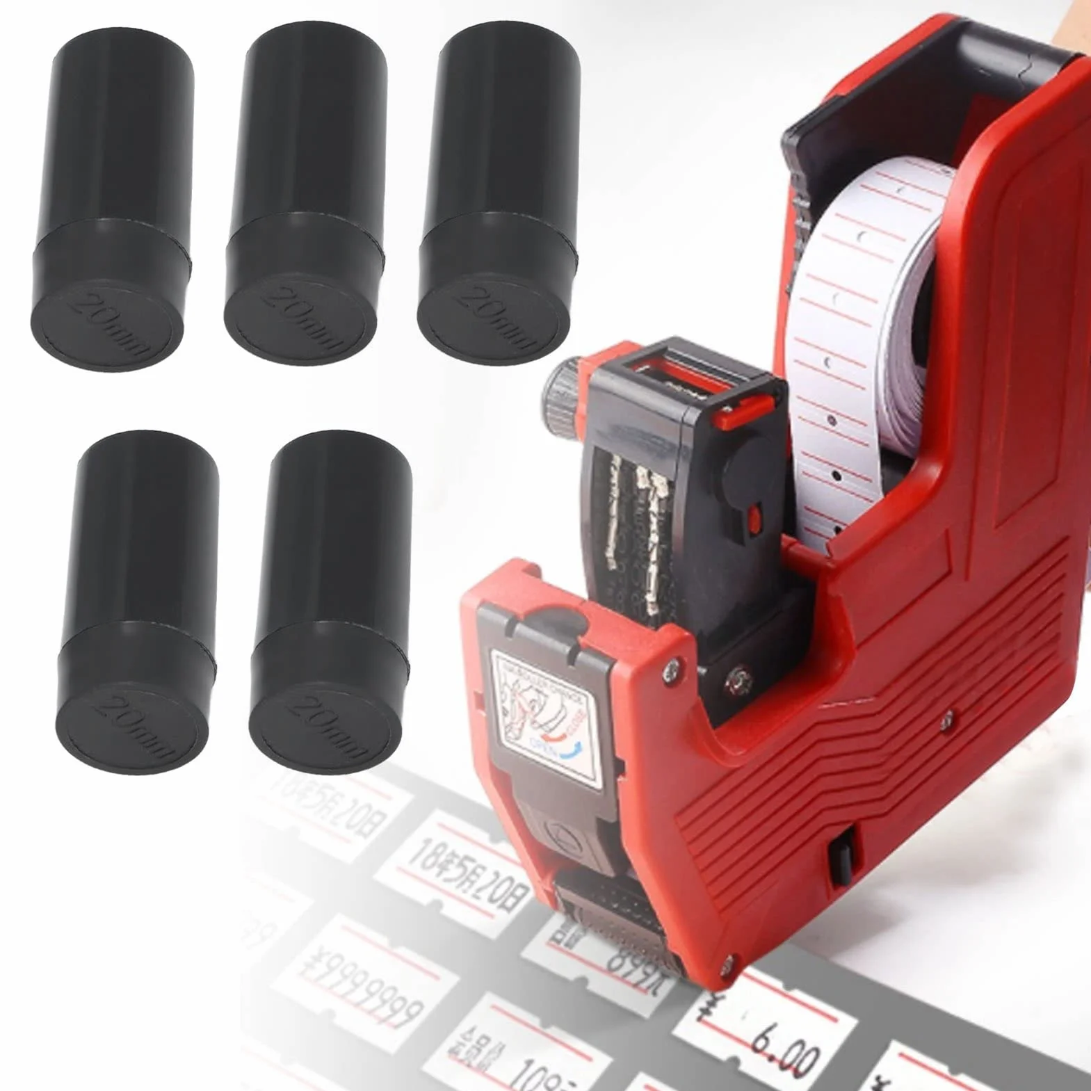 Cartouches recharge rouleau encre 20 mm pour étiqueteuse MX5500 - Lot de 5