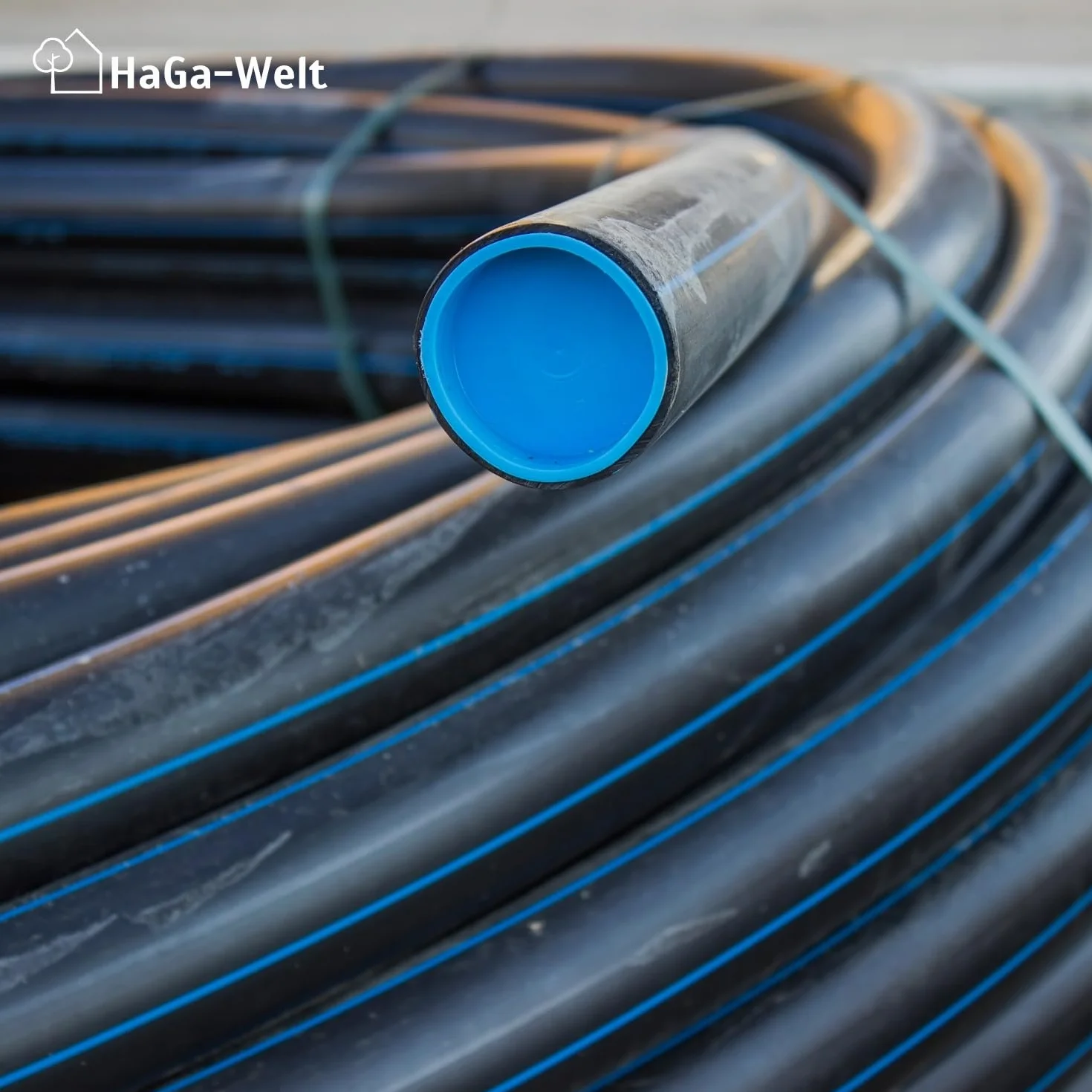 Tube PE HaGa noir 25mm x 1,5mm 10m pour irrigation jardin
