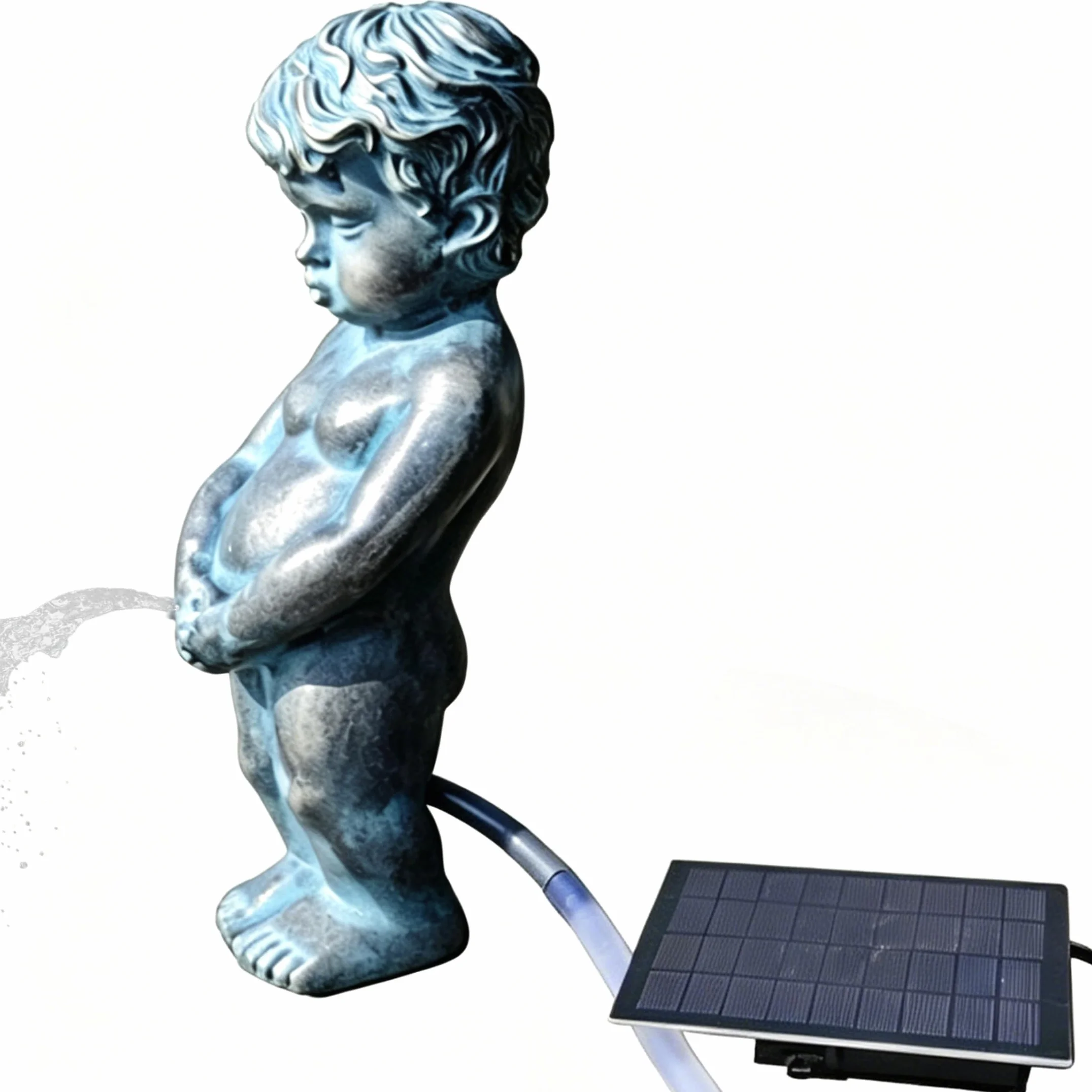 Cracheur de Livre Solaire pour Fontaine d'Étang en Résine 12,2 Pouces