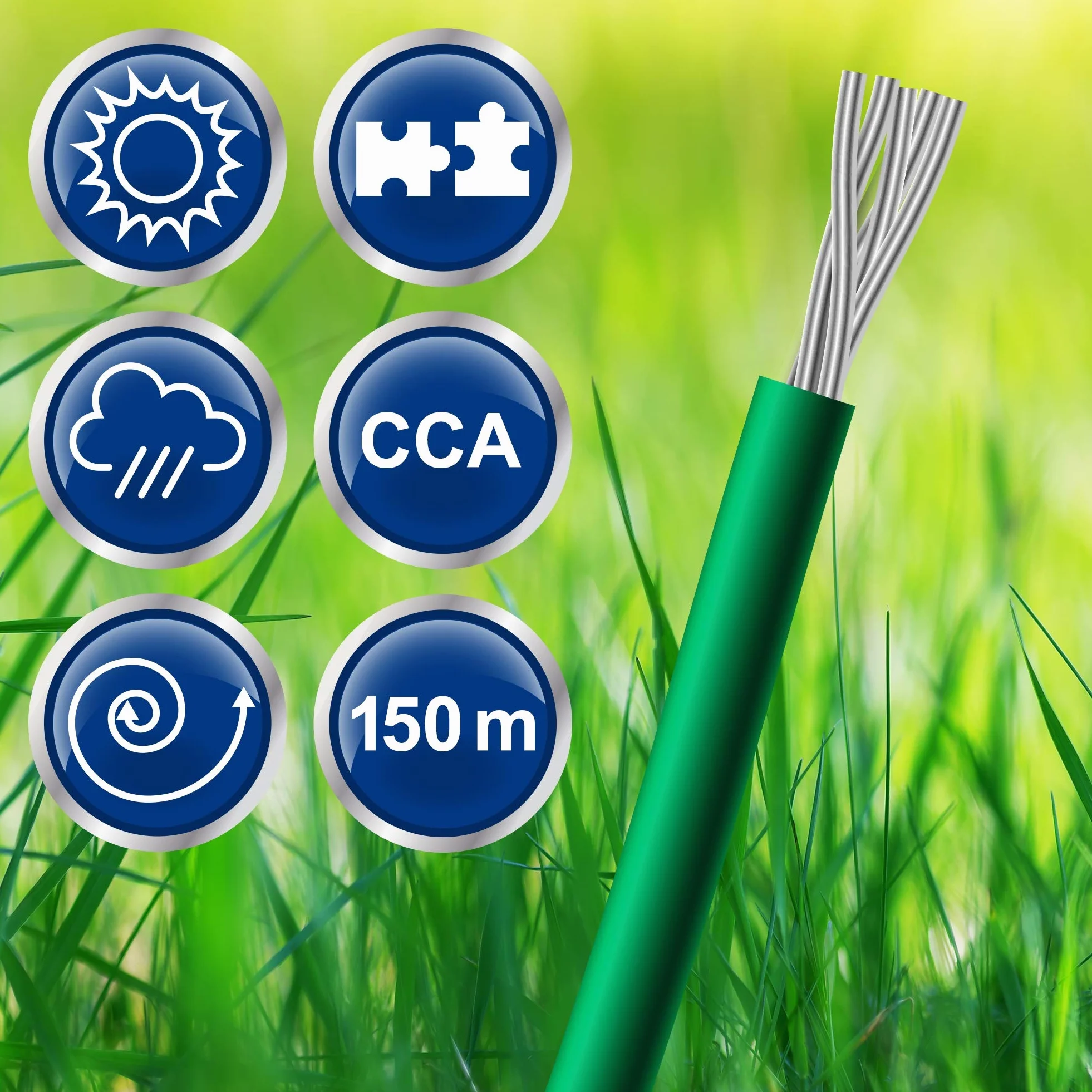 ECD Germany Câble Périphérique Universel pour Robot Tondeuse | Ø 2,7 mm 150m | Fil CCA étamé, 26 Broches | Câble de Délimitation | Compatible avec Gardena, Husqvarna, Worx, Honda, Bosch, Yard Force