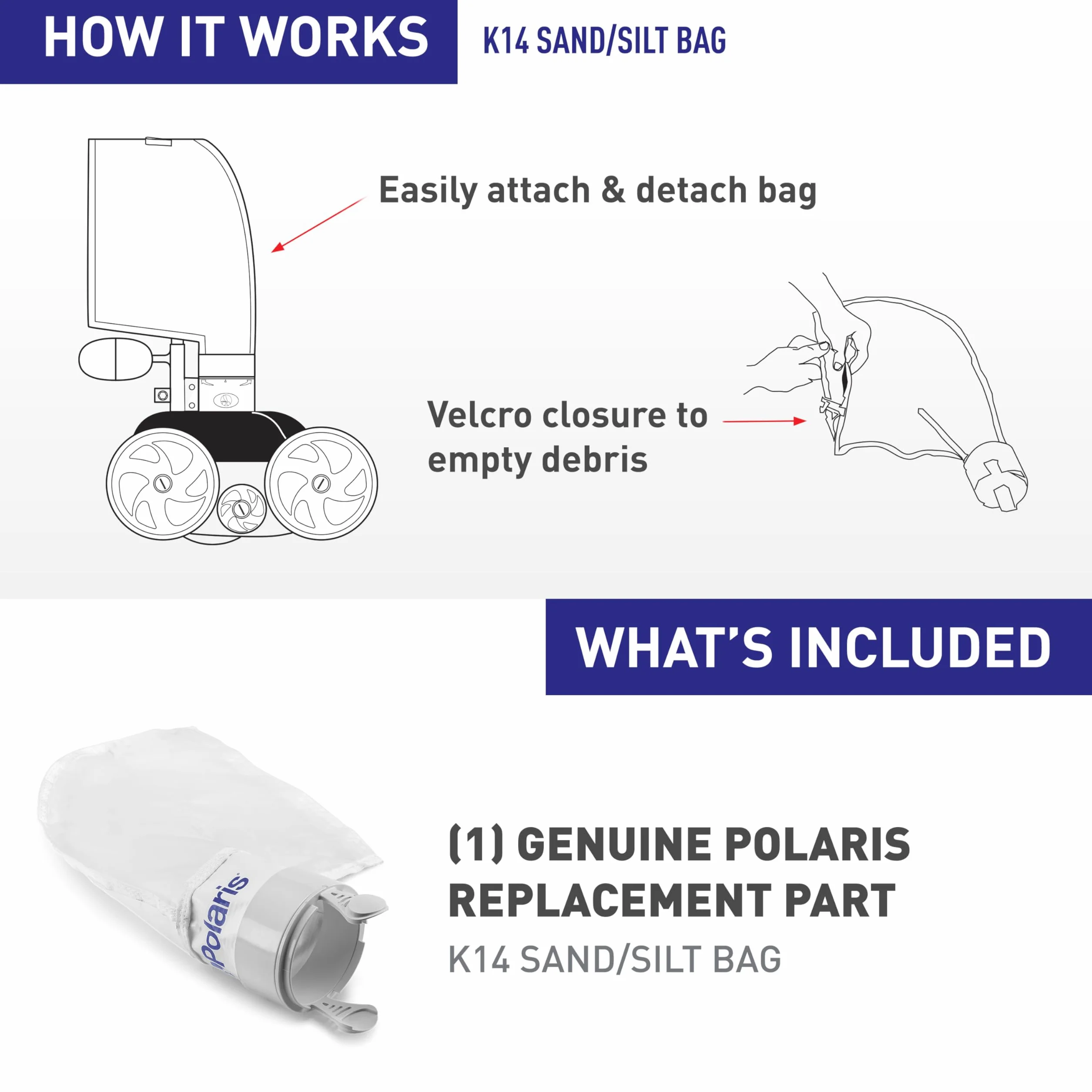 Polaris Zodiac K14 Sac de Remplacement Sable et Limon