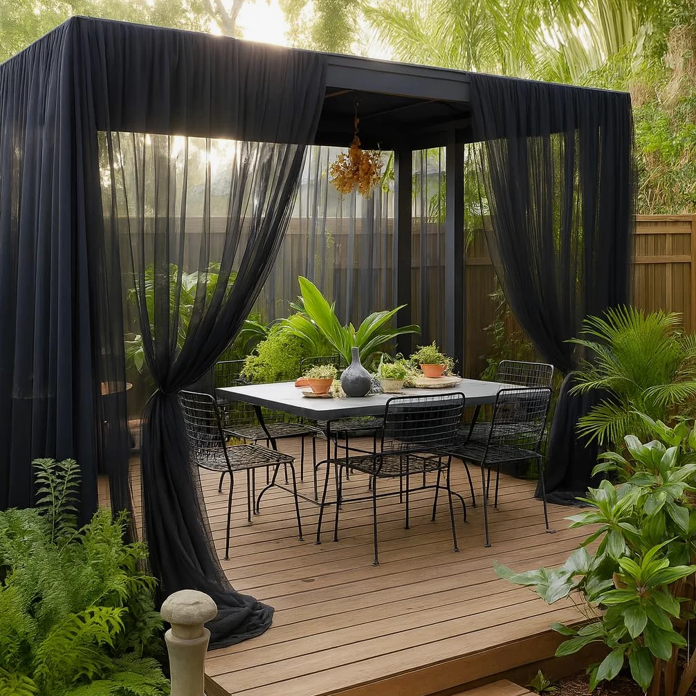 Filet Moustiquaire Noir 3x6 Mètres Lot de 2 | Anti-Insectes Jardin | Tissu pour Terrasse, Pergola, Balcon & Fenêtres | Maillage Fin à Découper