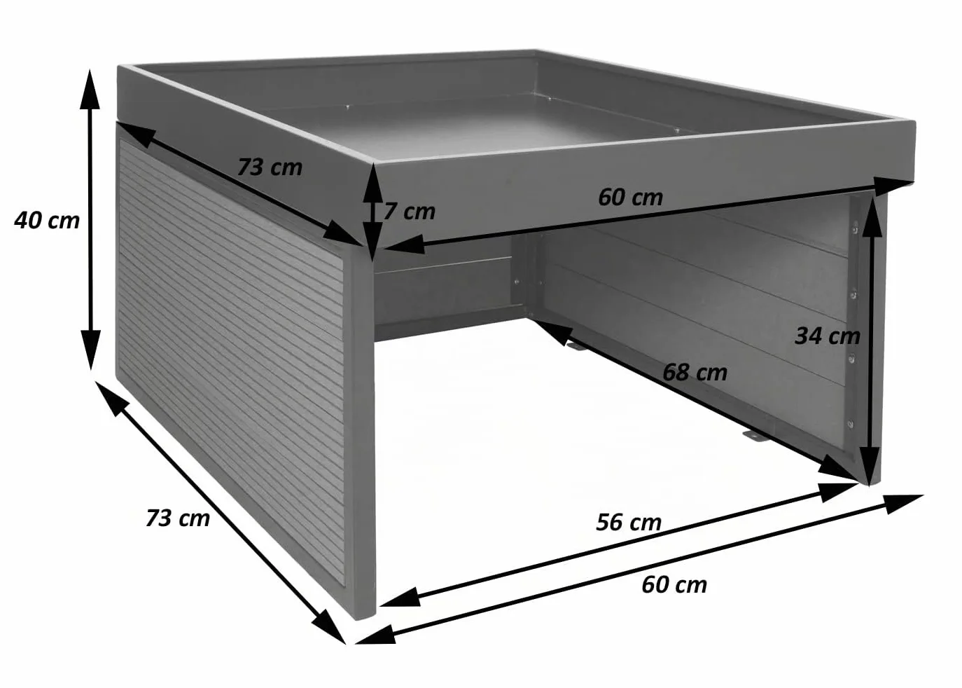 Garage pour Tondeuse-Robot HWC-L45 WPC métal 40x60x73cm Aspect chêne