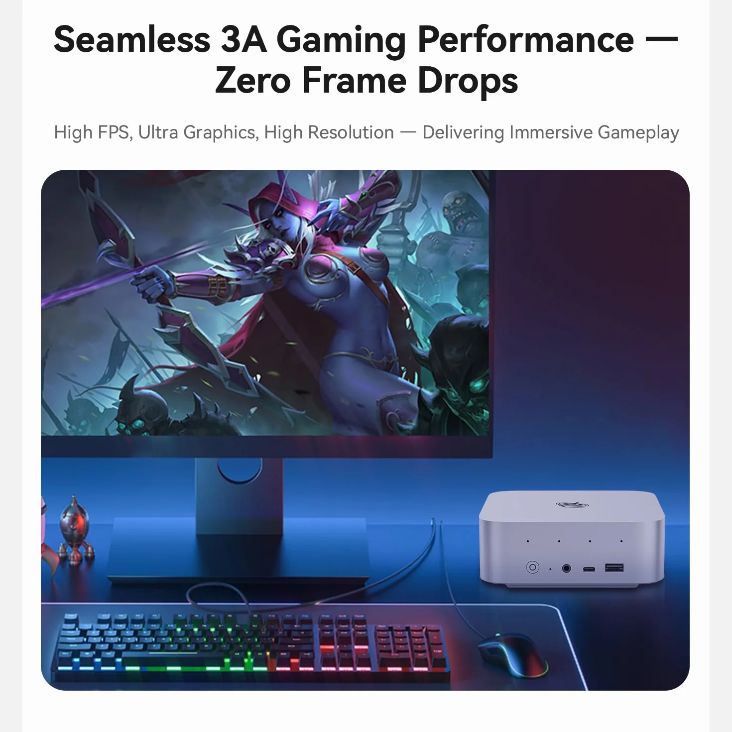Beelink SER9 Pro Mini PC, AMD Ryzen R7 H255, 24 Go RAM LPDDR5X, SSD 1 To, 4K 240 Hz, Triple écran HDMI/DP/USB 4, Wi-Fi 6, LAN 2,5 Gb