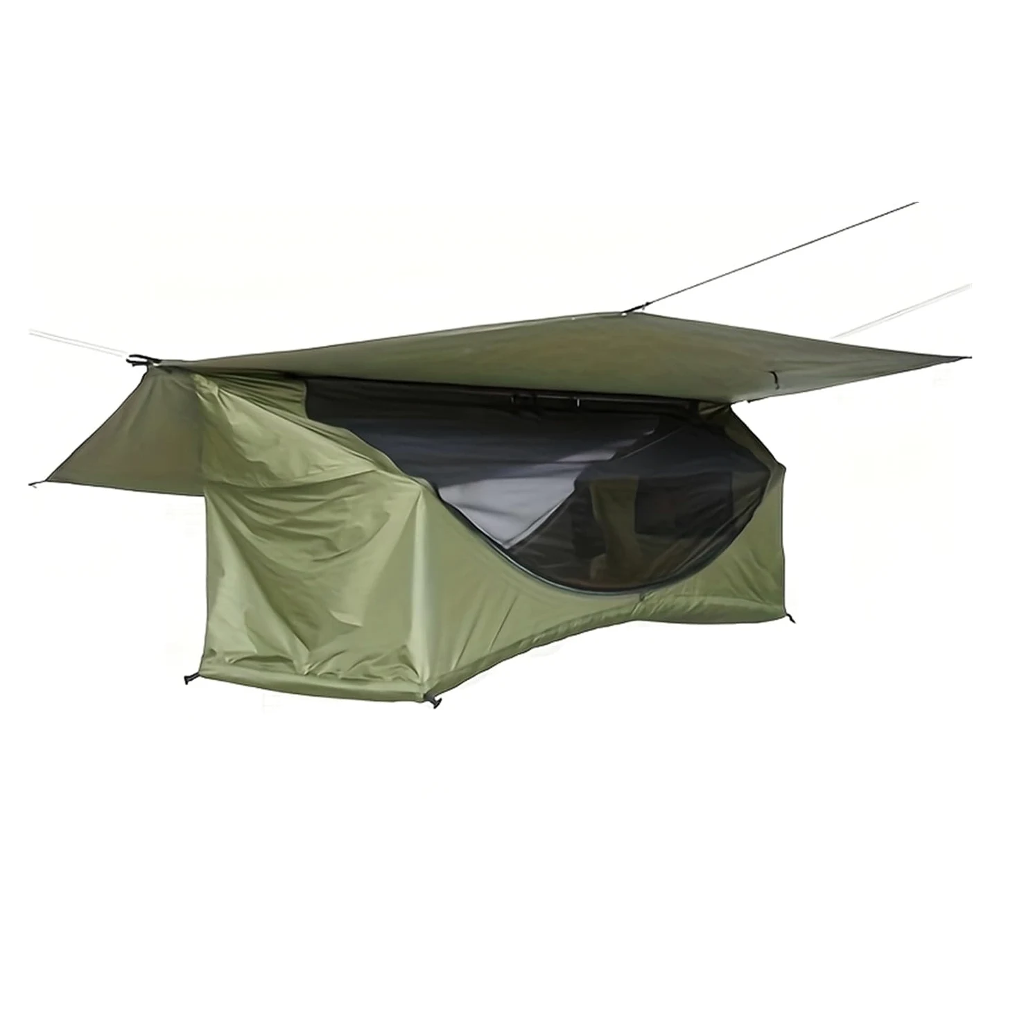 TFixol Hamac de camping gonflable pour lit simple, léger, portable, balançoire, pour la maison, le camping, la randonnée, les voyages, la randonnée - Vert moustique