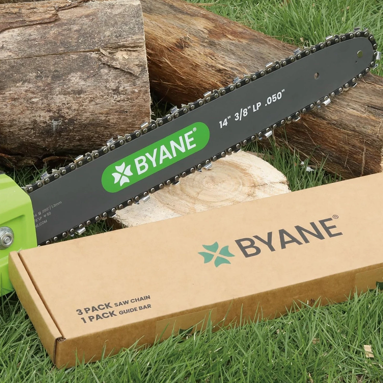 BYANE Kit Guide-chaîne 50cm + 3 Chaînes 3/8" 1,6mm 72 maillons | Compatible avec STIHL D025, MS220, MS260, MS261, MS270, MS360