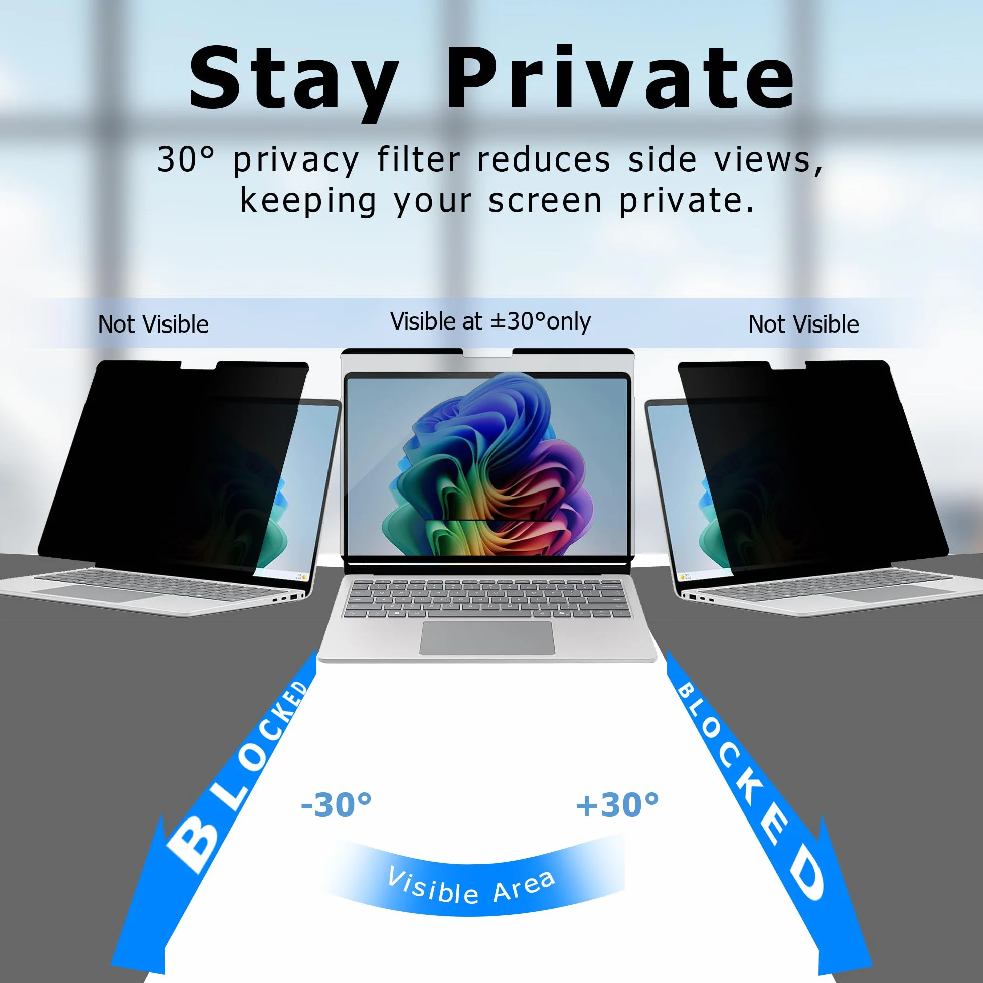 Adeway Film de protection d'écran anti-reflet pour Surface Go 3/2/1 12,4" magnétique anti-espion