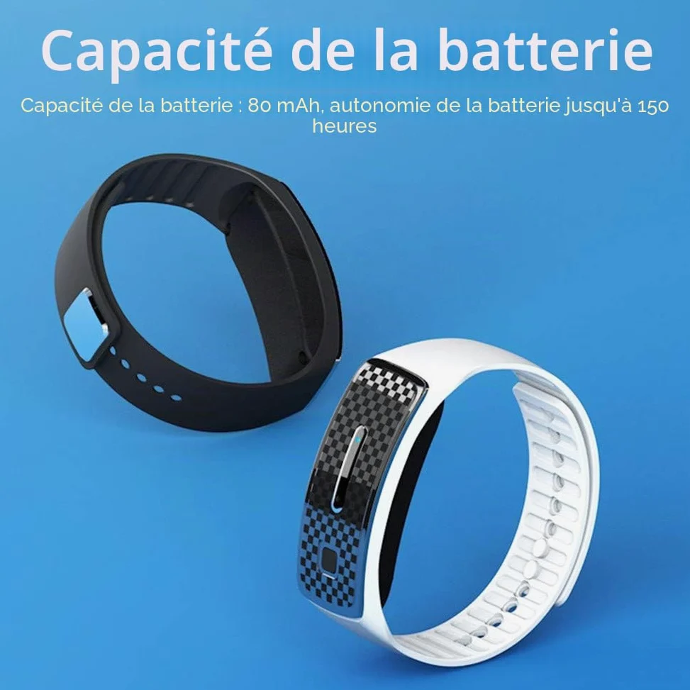Bracelet Insectifuge Rechargeble, Bandes de Moustique, Anti Bracelet de Moustique pour des Activités en Plein Air D'adultes D'enfants (Blanc)