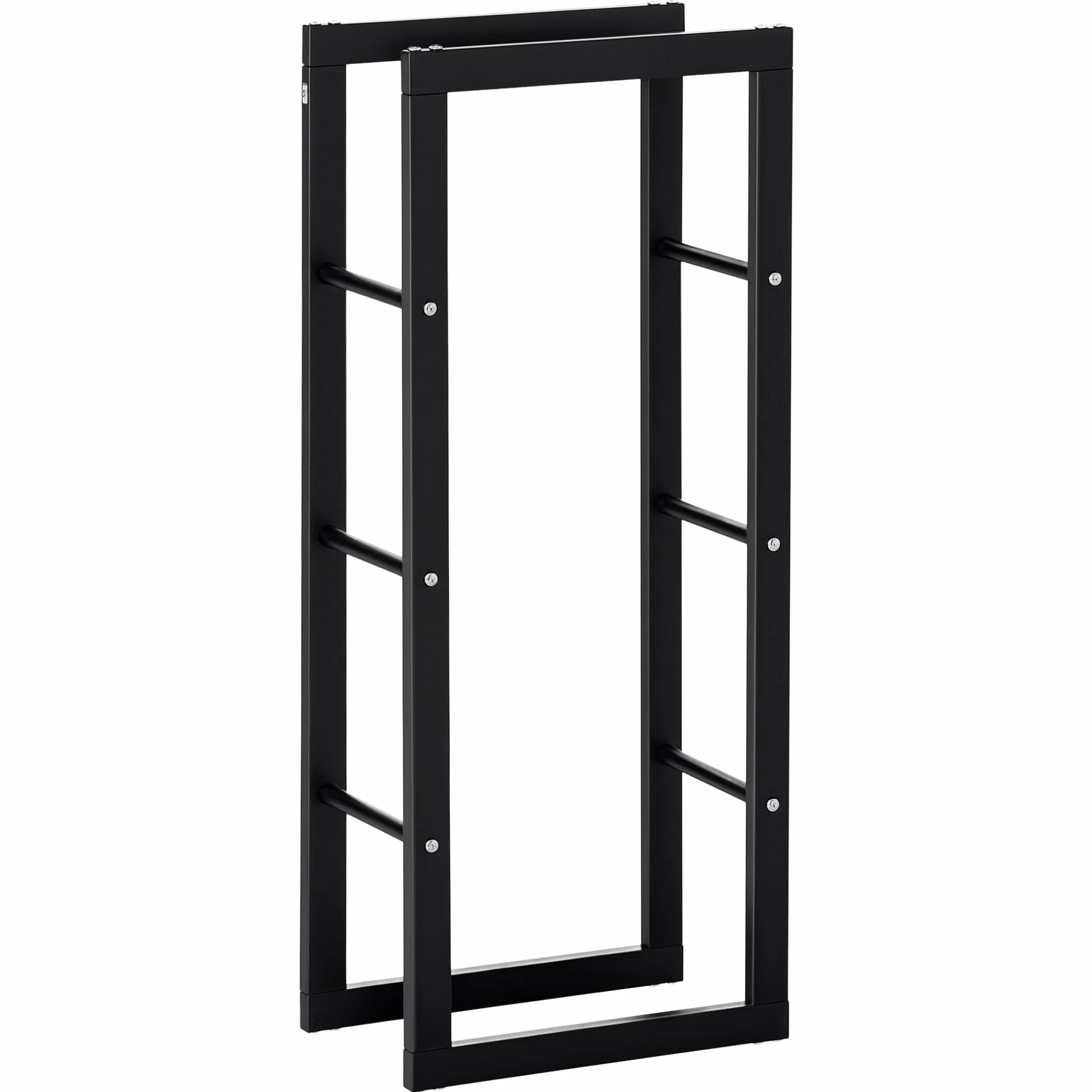 HOMCOM Range bûches porte-bois intérieur extérieur charge max 100 Kg 40L x 25l x 100H cm métal noir