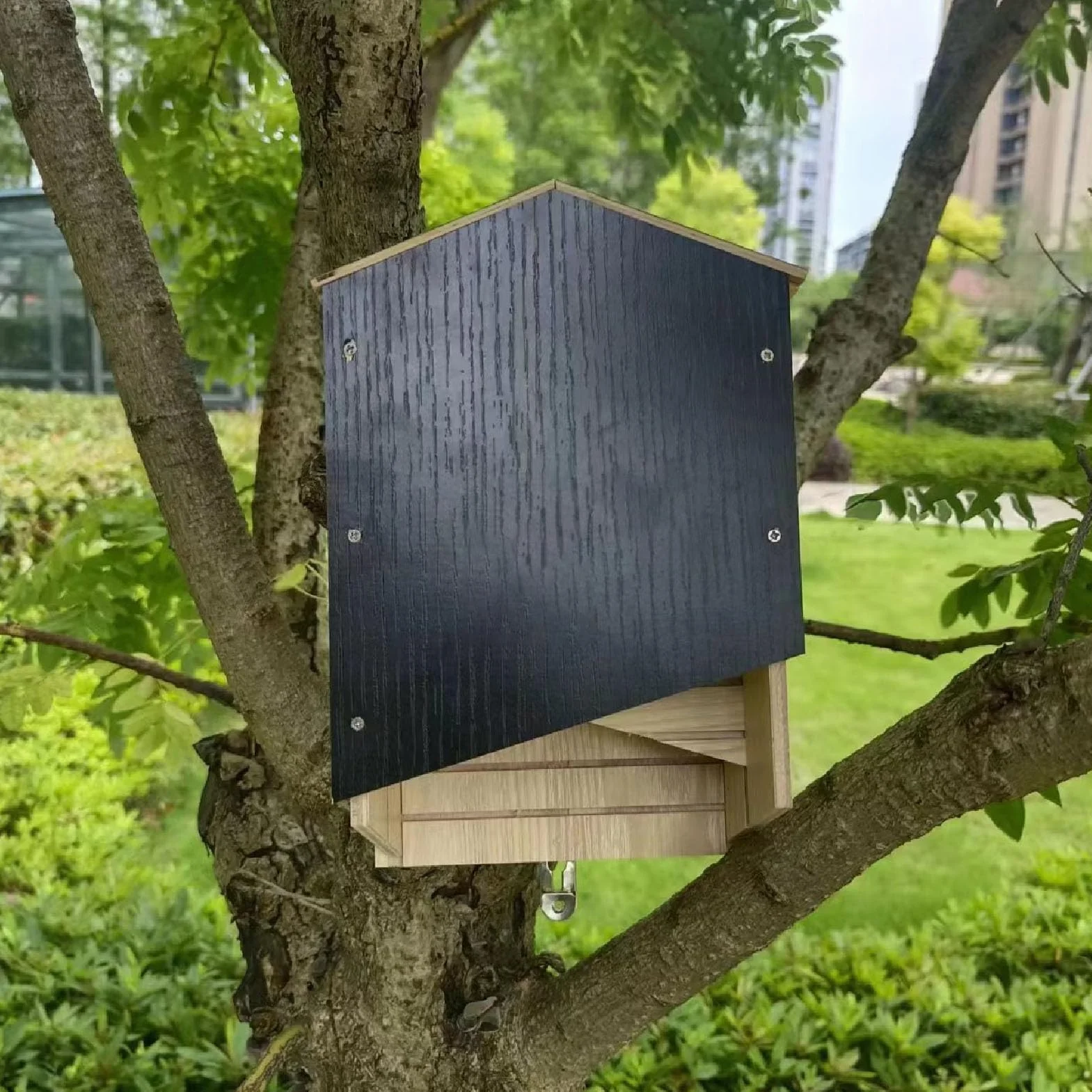 TOPINCN Bat House Double Chambre Résistant aux Intempéries Fabriqué à la Main pour Jardin Extérieur
