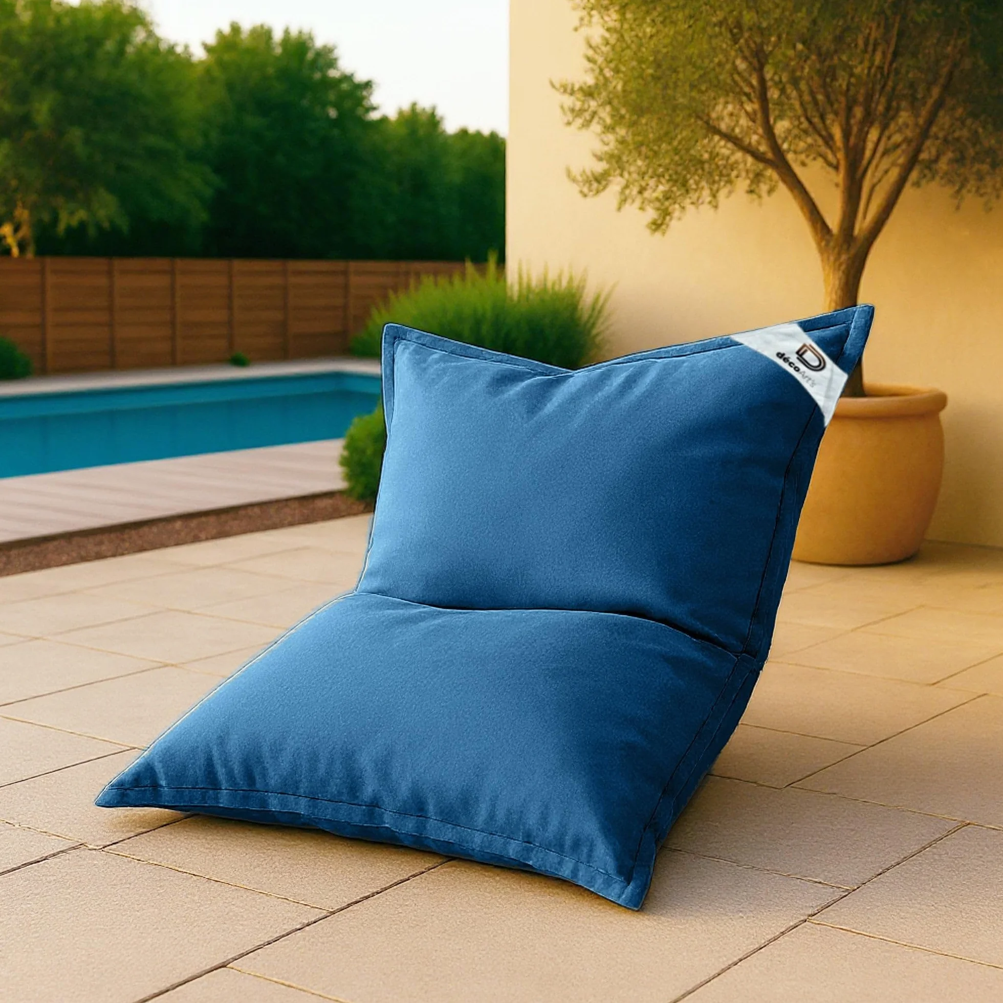 Housse pour Pouf Géant XL 120x80cm AntiUV Bleu Pétrole