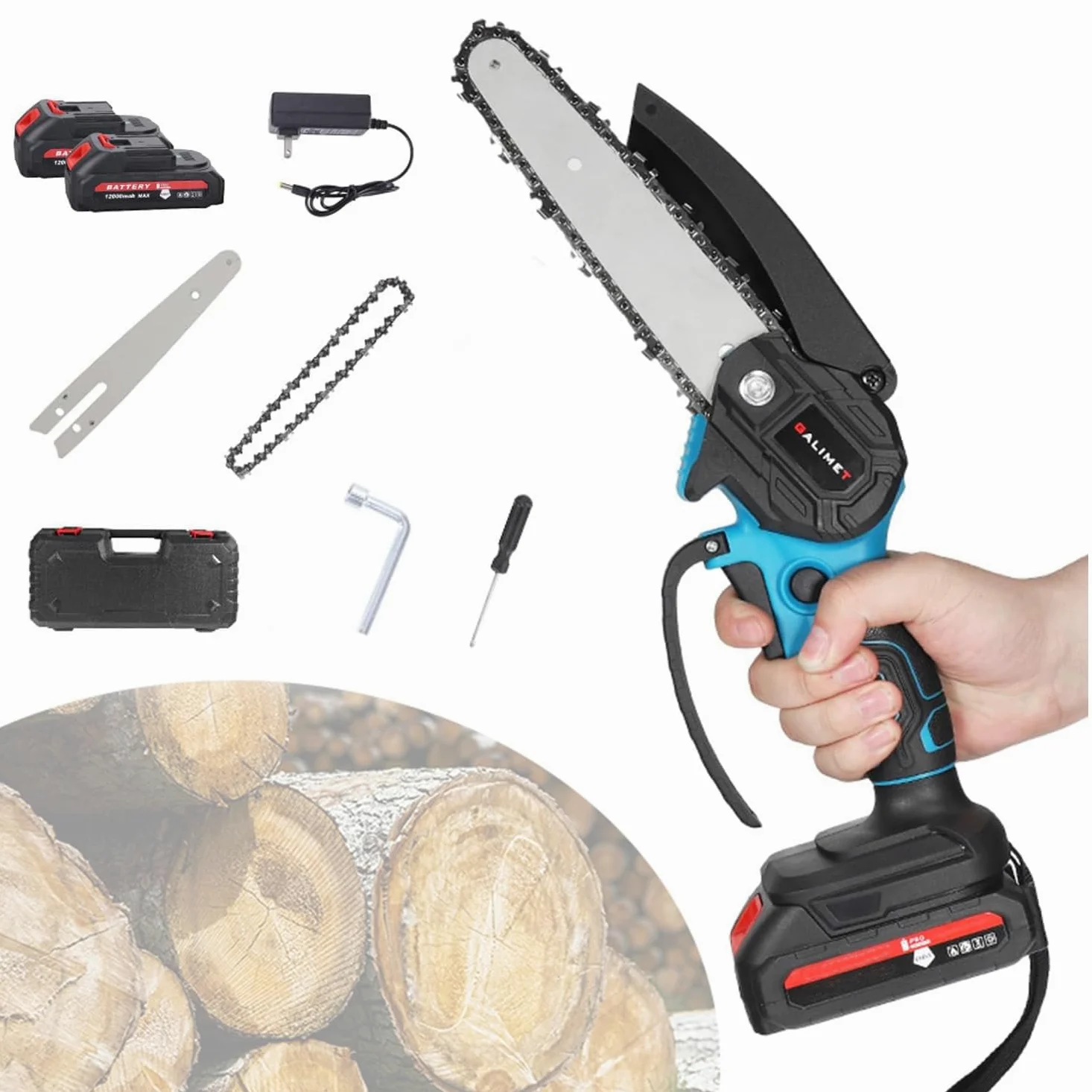 Mini Tronçonneuse a Batterie, 6 Pouces Tronçonneuse Électrique sans Fil | Pour Sécateurs, élagueurs Et Coupeurs De Bois