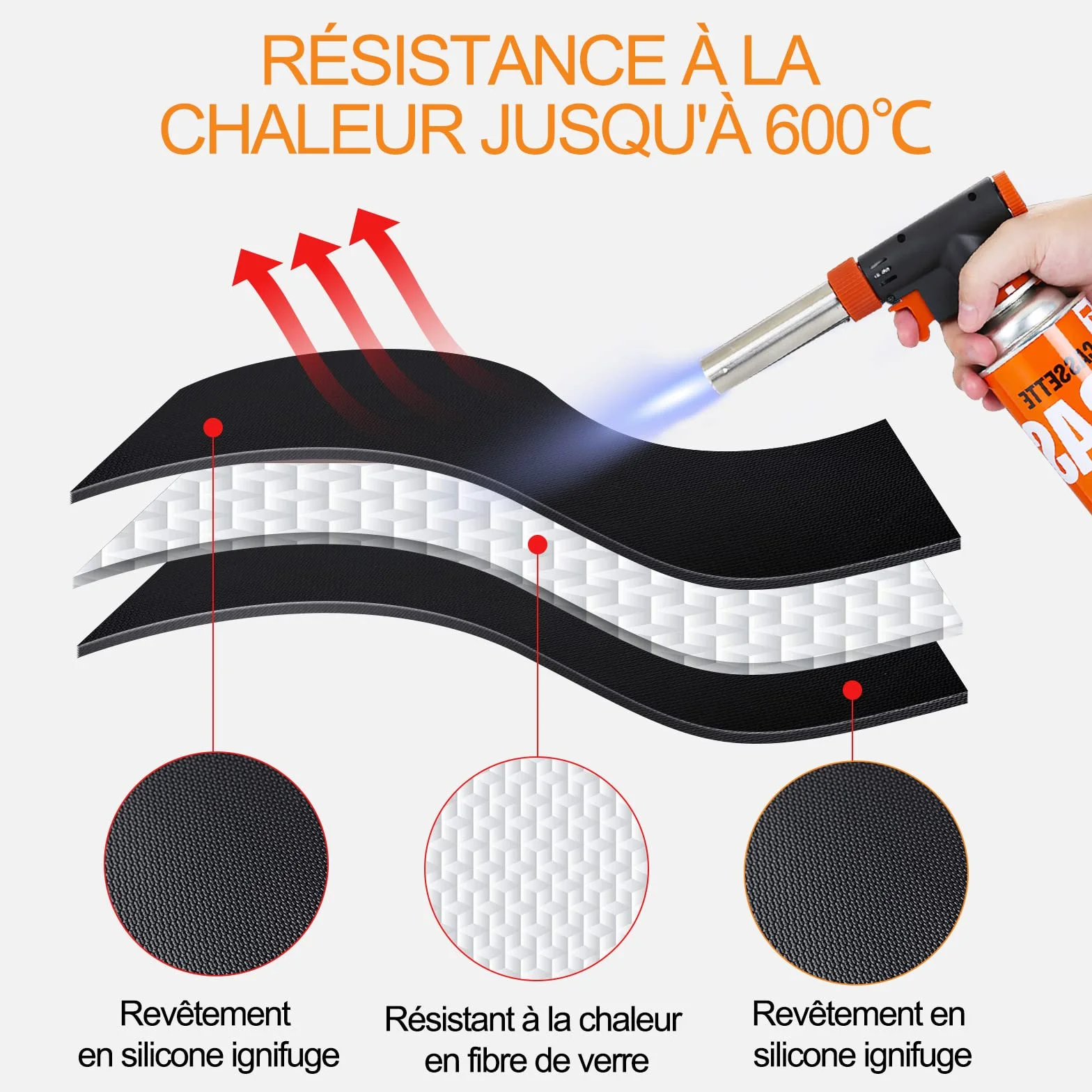 Tapis de Barbecue 130x160cm Anti Feu BBQ Pliable Réutilisable Étanche pour Sol d'Extérieur