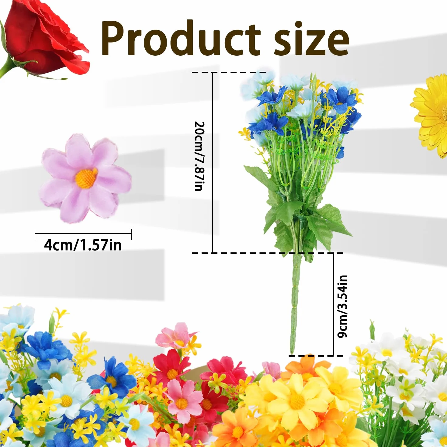 Fleurs Artificielles Marguerite Bouquet Faux 6 Pcs Decoration Interieur Mariage
