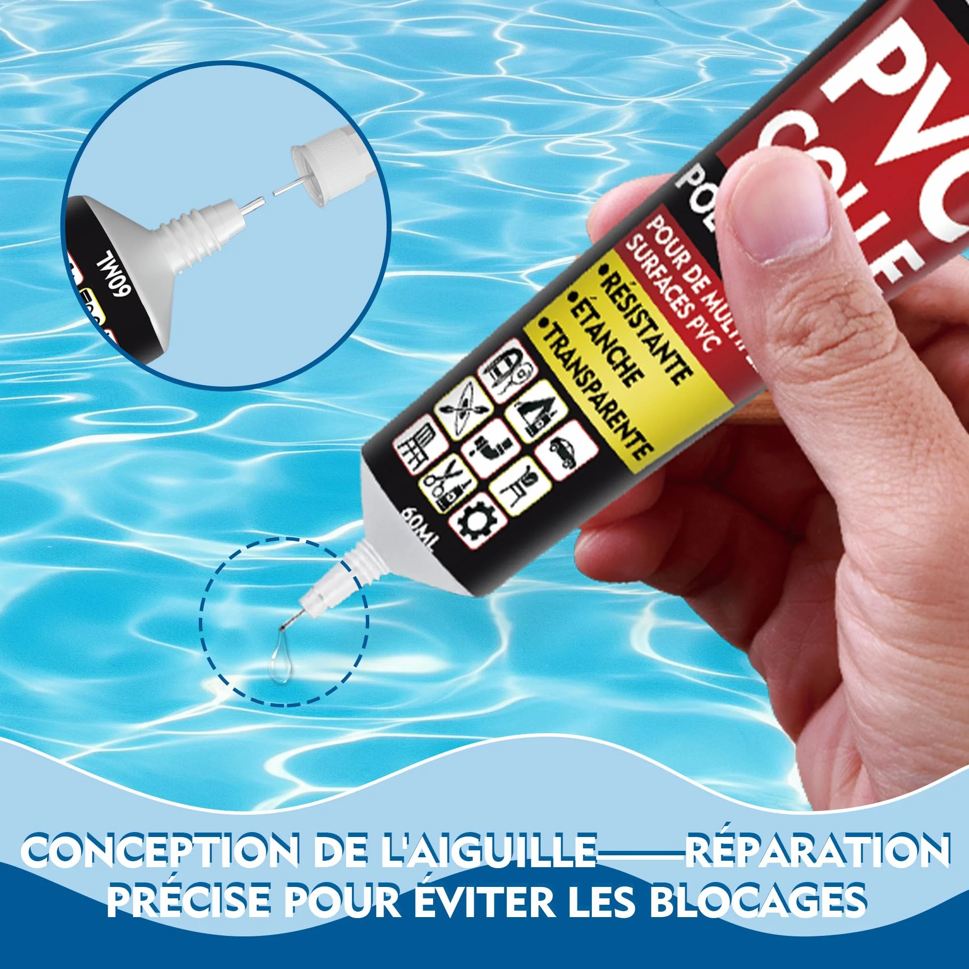 Kit Réparation Piscine Liner Colle pour réparations Rapides d'articles gonflables