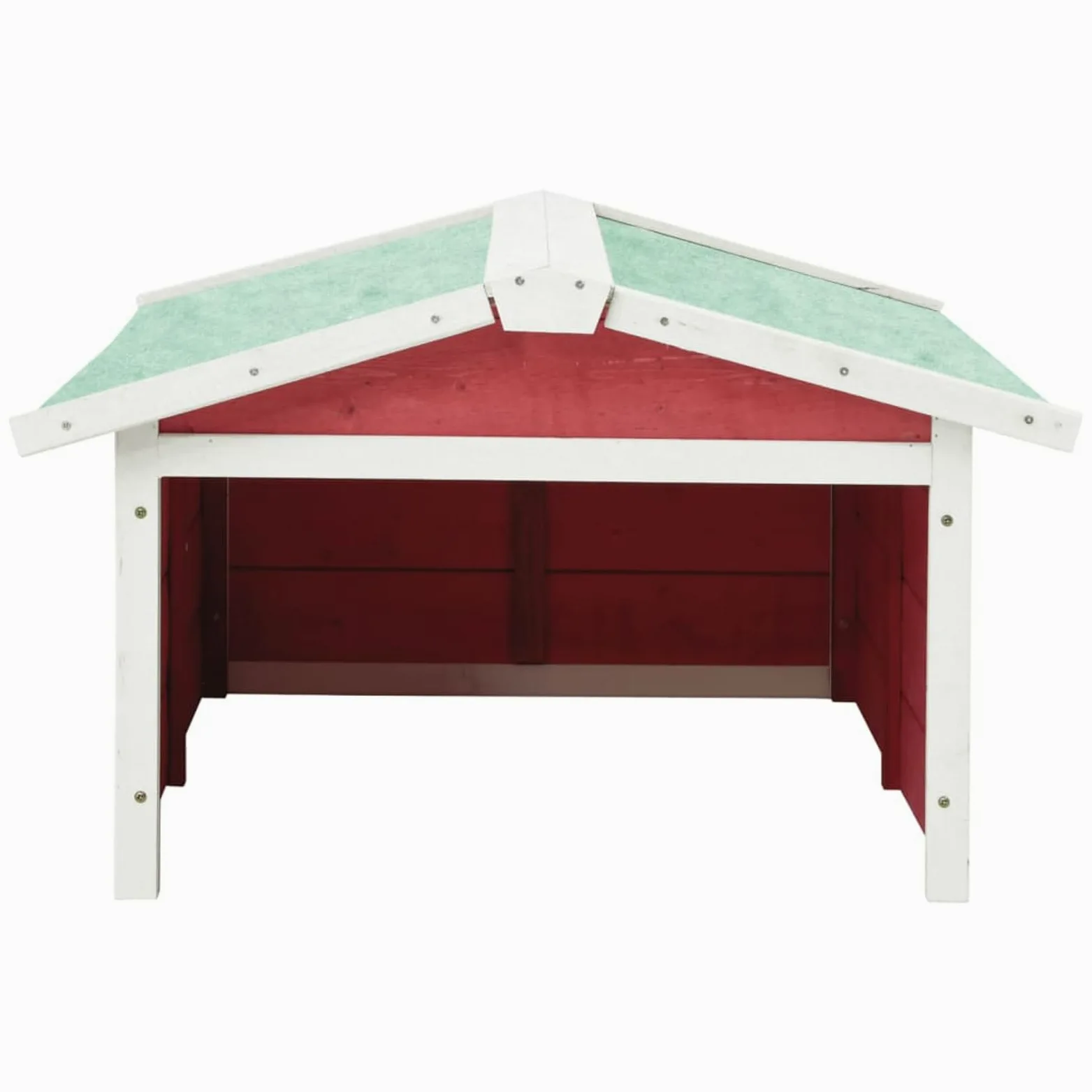 Garage pour robot tondeuse 72 x 87 x 50 cm Bois d'épicéa rouge et blanc