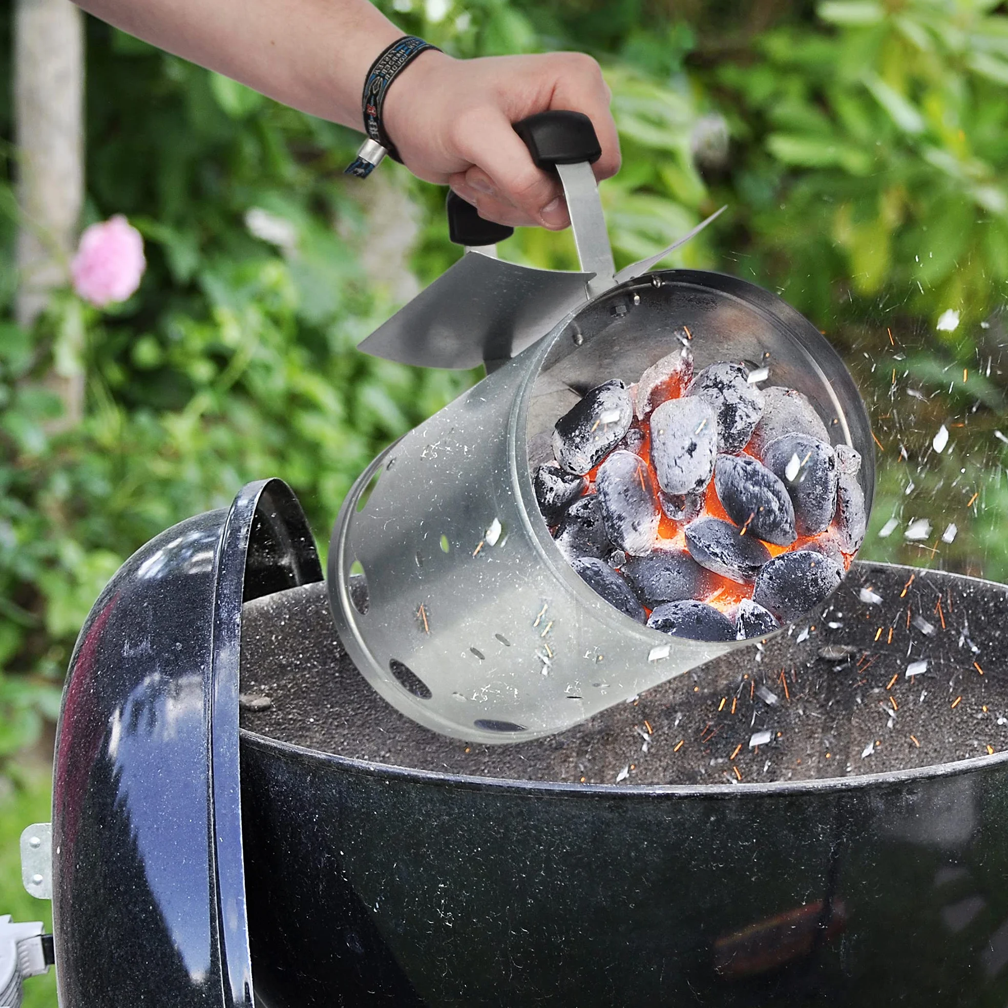 Bambelaa! Allume-feu à charbon pour barbecue et poêle, démarrage rapide (argent)