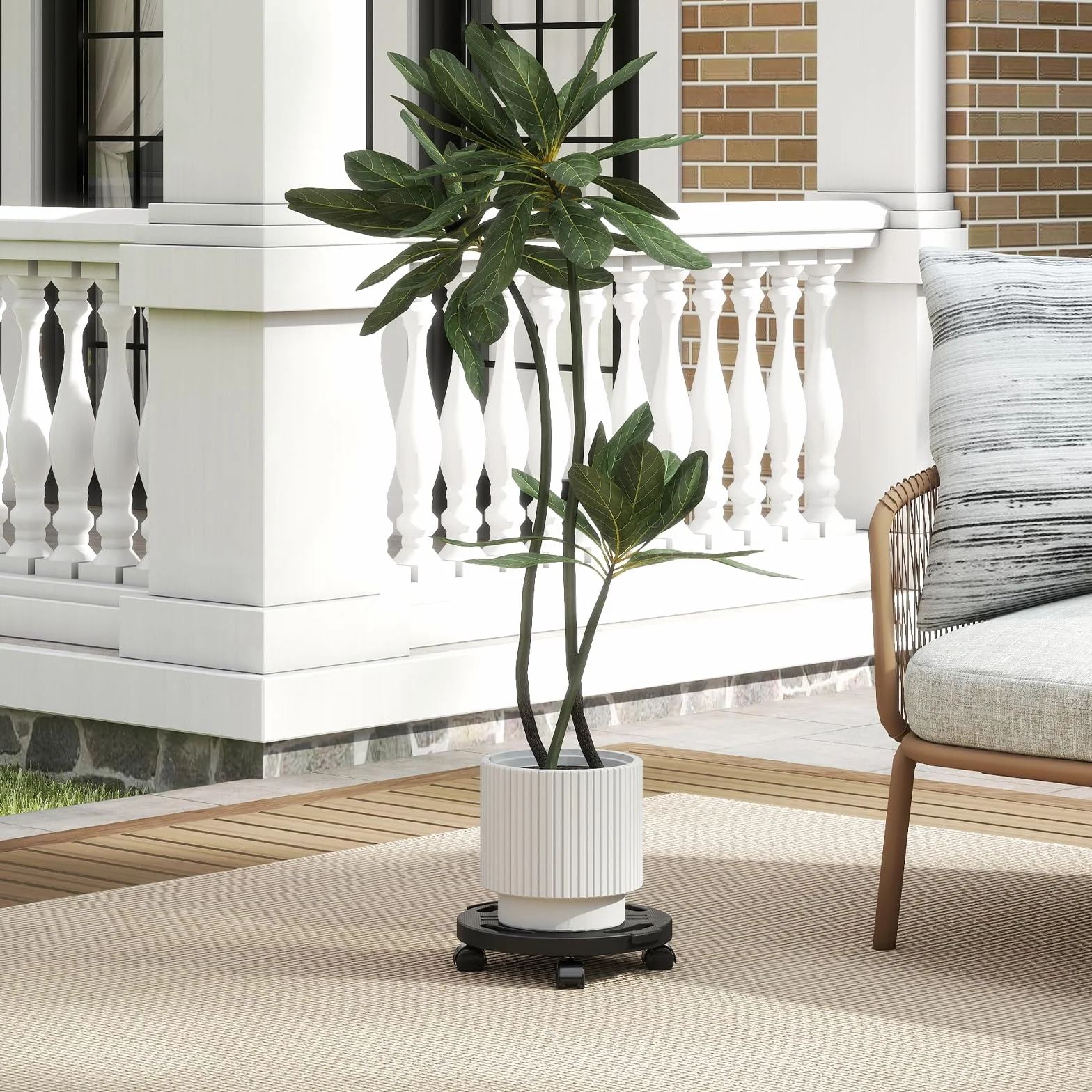 SOARS Porte Plante à roulettes 30 x 28 x 7 cm Charge Max 170 kg Chariot pour Intérieur Extérieur