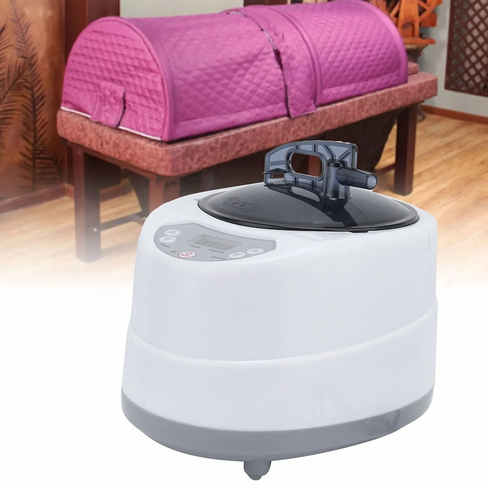 Sauna à Vapeur 1000 W Générateur de Vapeur Portable 2,0 L avec Télécommande
