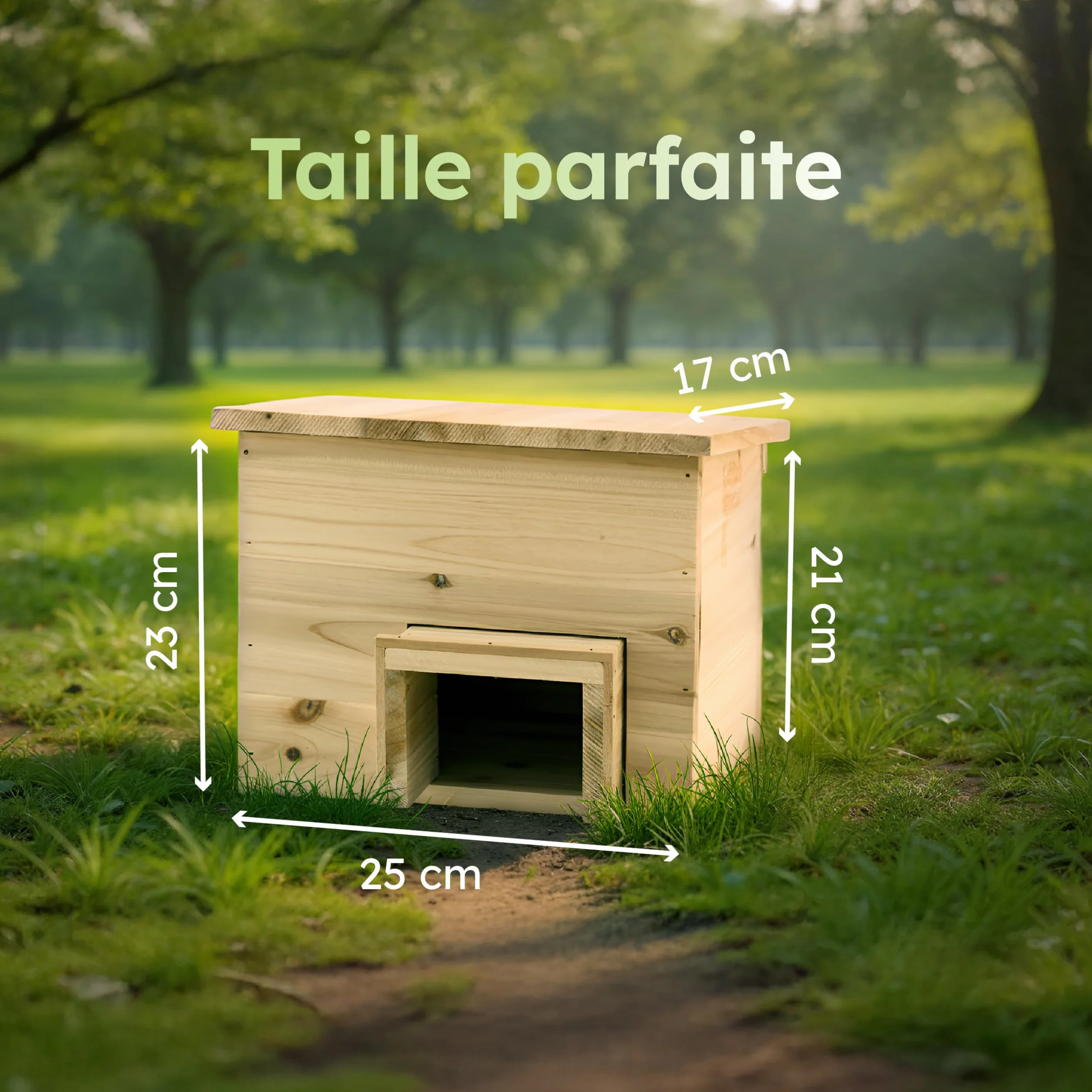 Moorland Abris pour Hérissons en Bois FSC 20×20 cm – Cabane Herisson Extérieur avec Entrée Amovible, Fond & Toit Fixé – Maison Herisson Compact & Prêt à l’Emploi – Modèle IH6