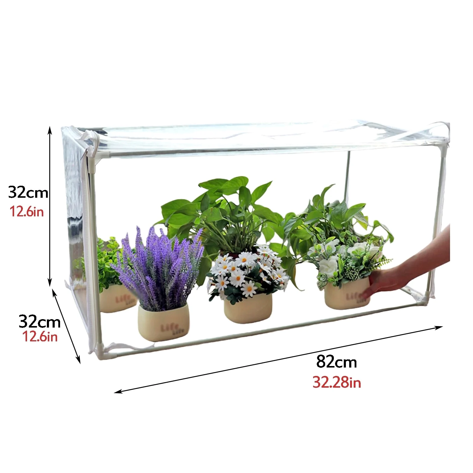 Petite Serre multifonctionnelle, Couverture PE résistante aux UV, Mini Serre de Jardin, Balcon, arrière-Cour(82x32x32cm)