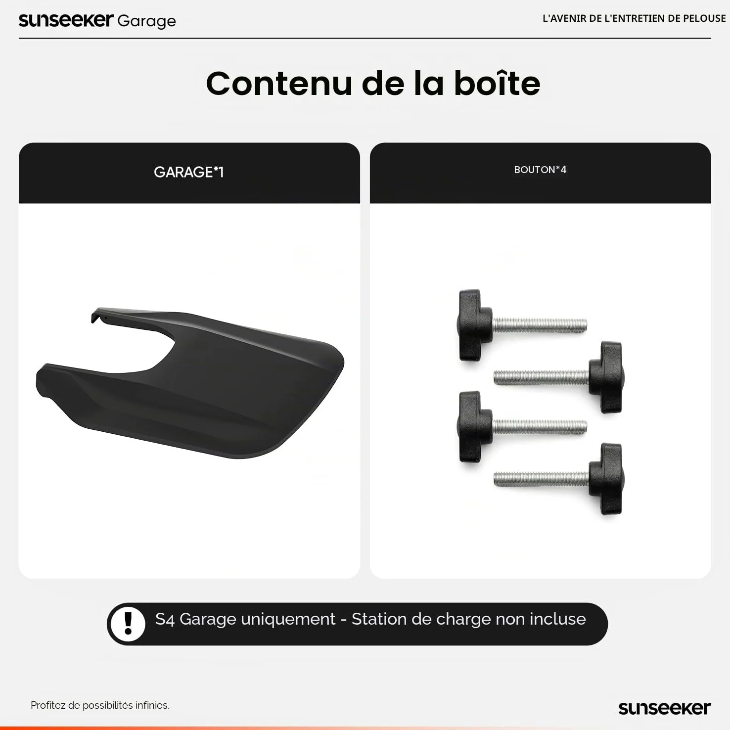 Sunseeker Garage pour Tondeuse Robot S4 – Résistant aux UV, Protection Toutes Saisons, PP + PA6+GF30 Construction Durable