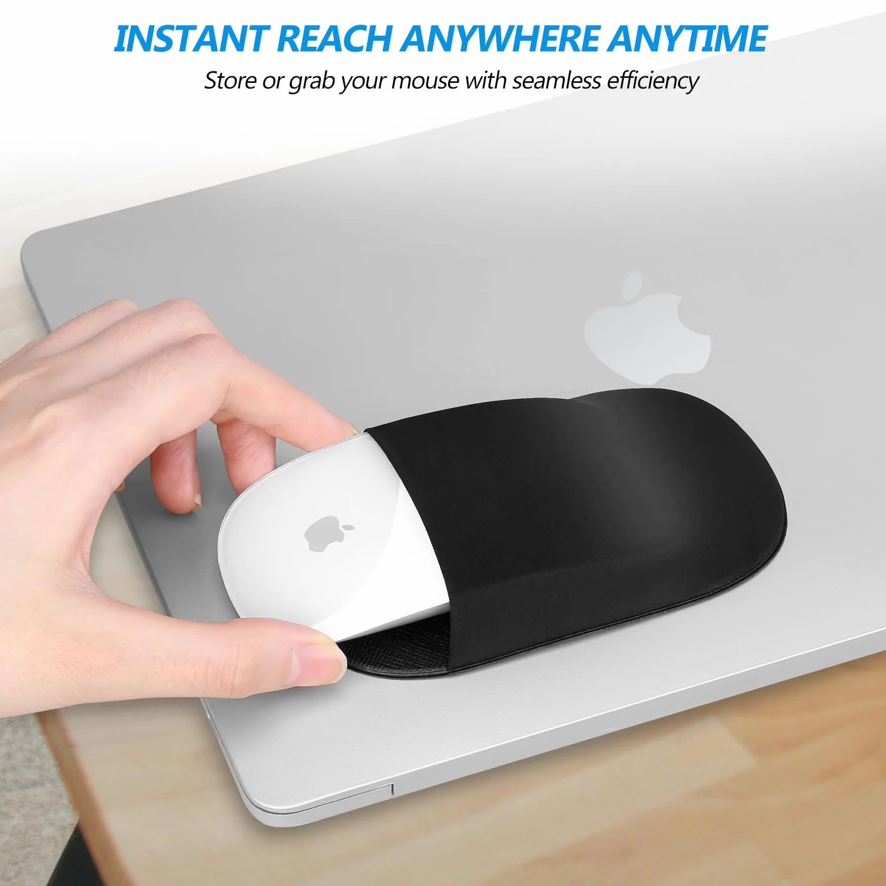 Lacdo Étui à Souris Autocollant Universel pour Magic Mouse 1 2, Noir