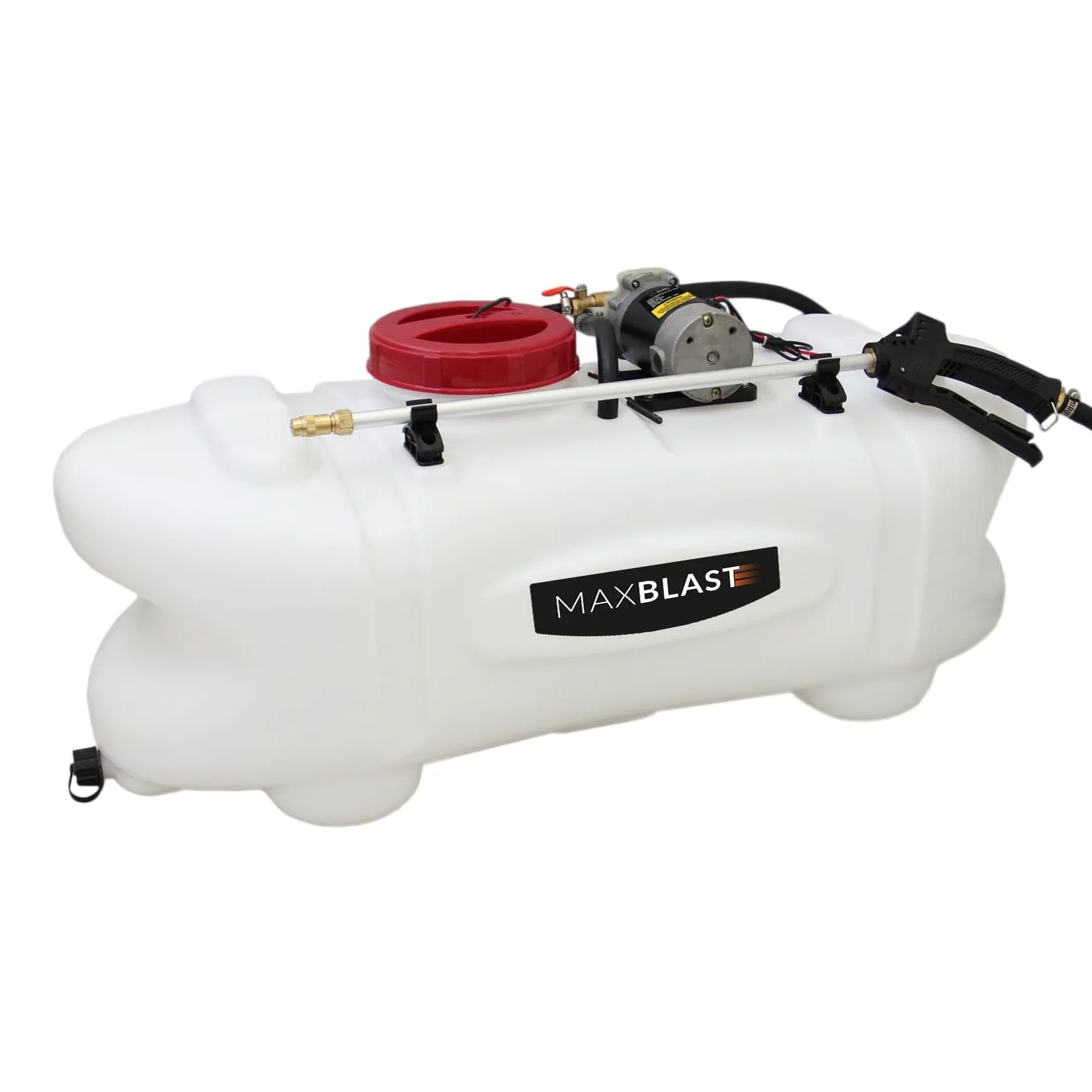 MaxBlast Pulvérisateur Quad: Pompe 12 Bar, 6 Buses, Réservoir 100L PE, Lance Manuelle, Kit Fixation, Courroie 5 m, 12 V, Agricole et Jardinage