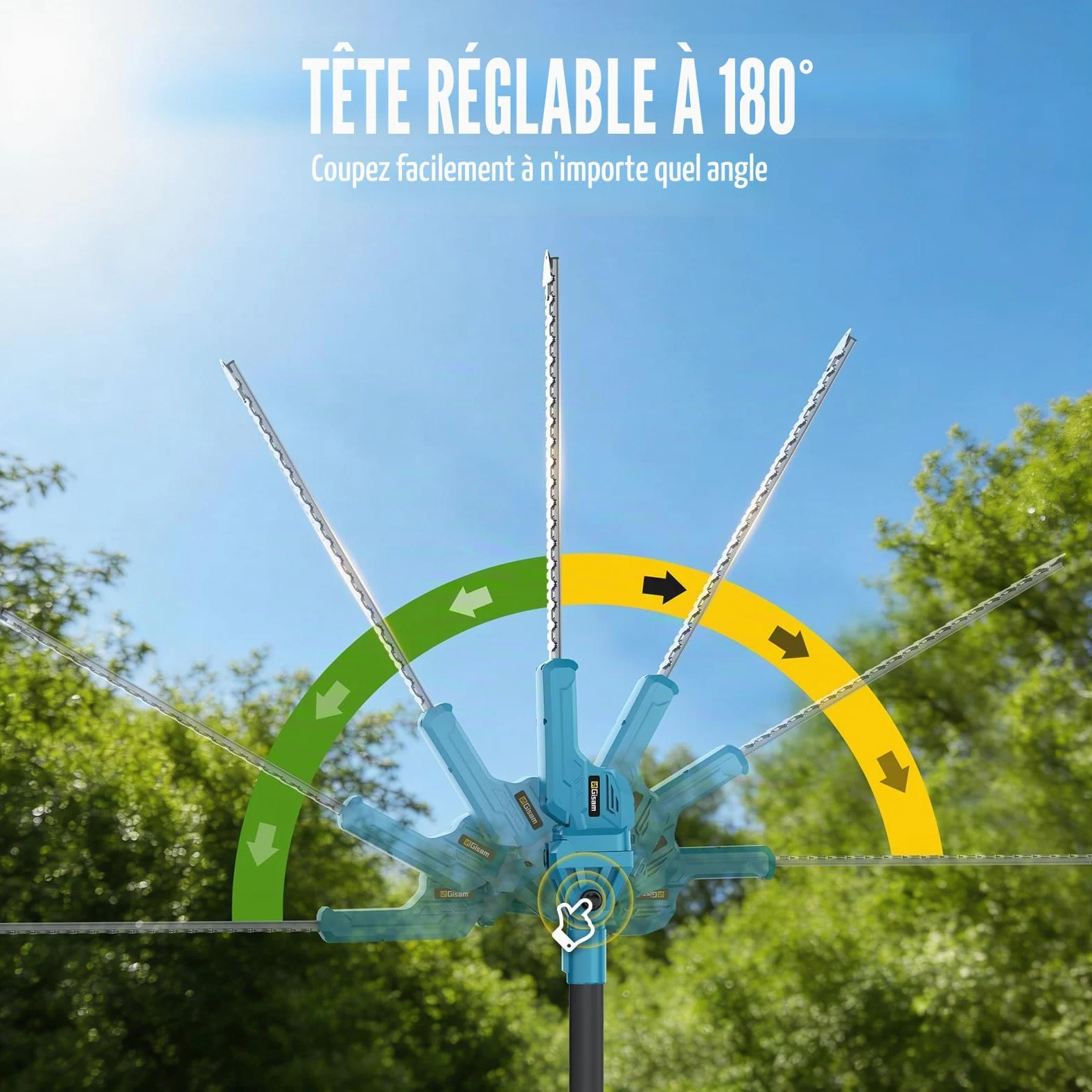 TronçOnneuse 8 Pouces Et Taille-Haie Sans Fil, Ensemble D'Outils De Jardinage 4-En-1, Avec 2 Batteries De 4,0 Ah, Rallonge Jusqu'à 4,2 M, Moteur Sans Balais, Taille-Haie éLectrique, Scie à Branches