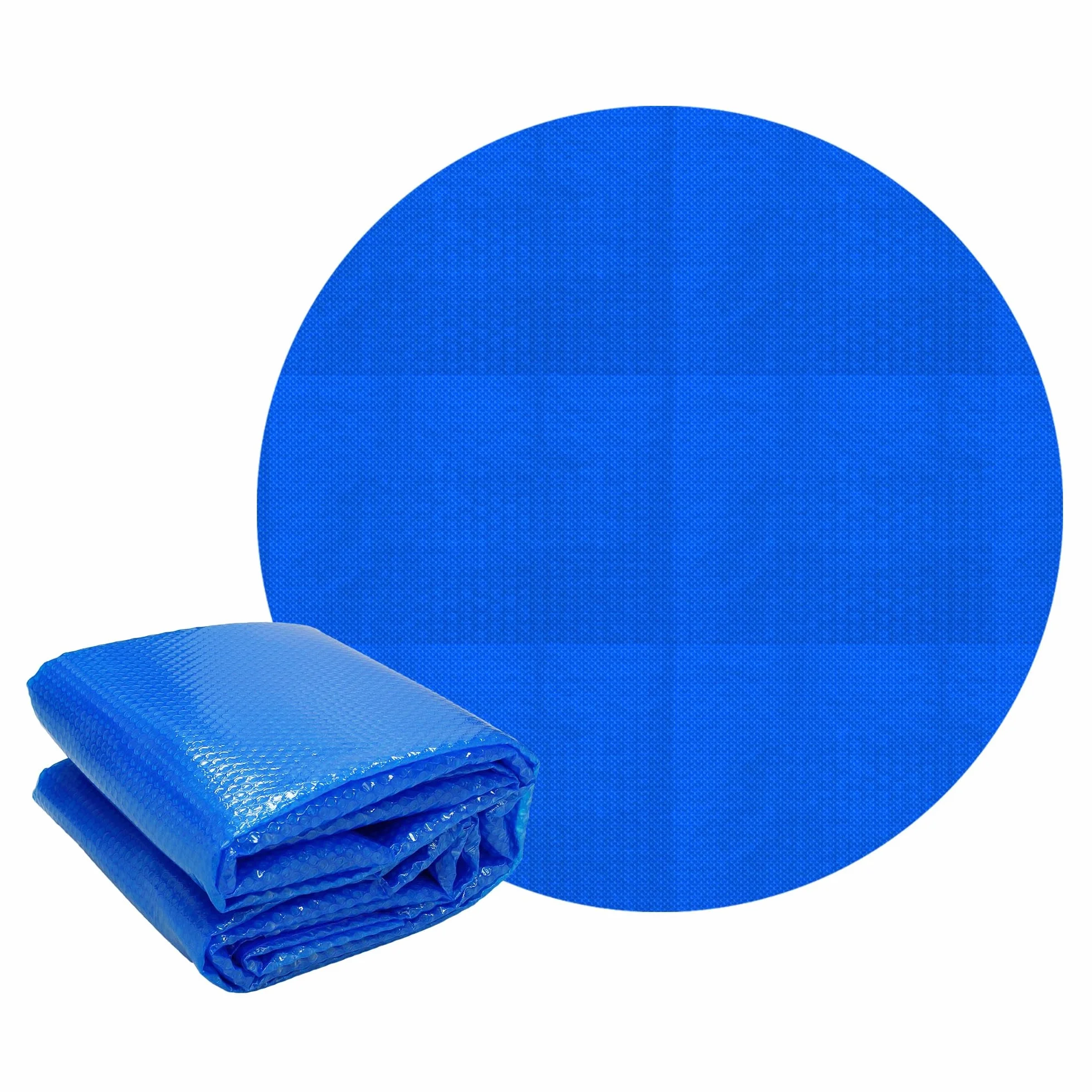 ECD Germany Bâche Solaire de Piscine Ronde Ø 366 cm Bleue, 120µm, Film à Bulles Découpable
