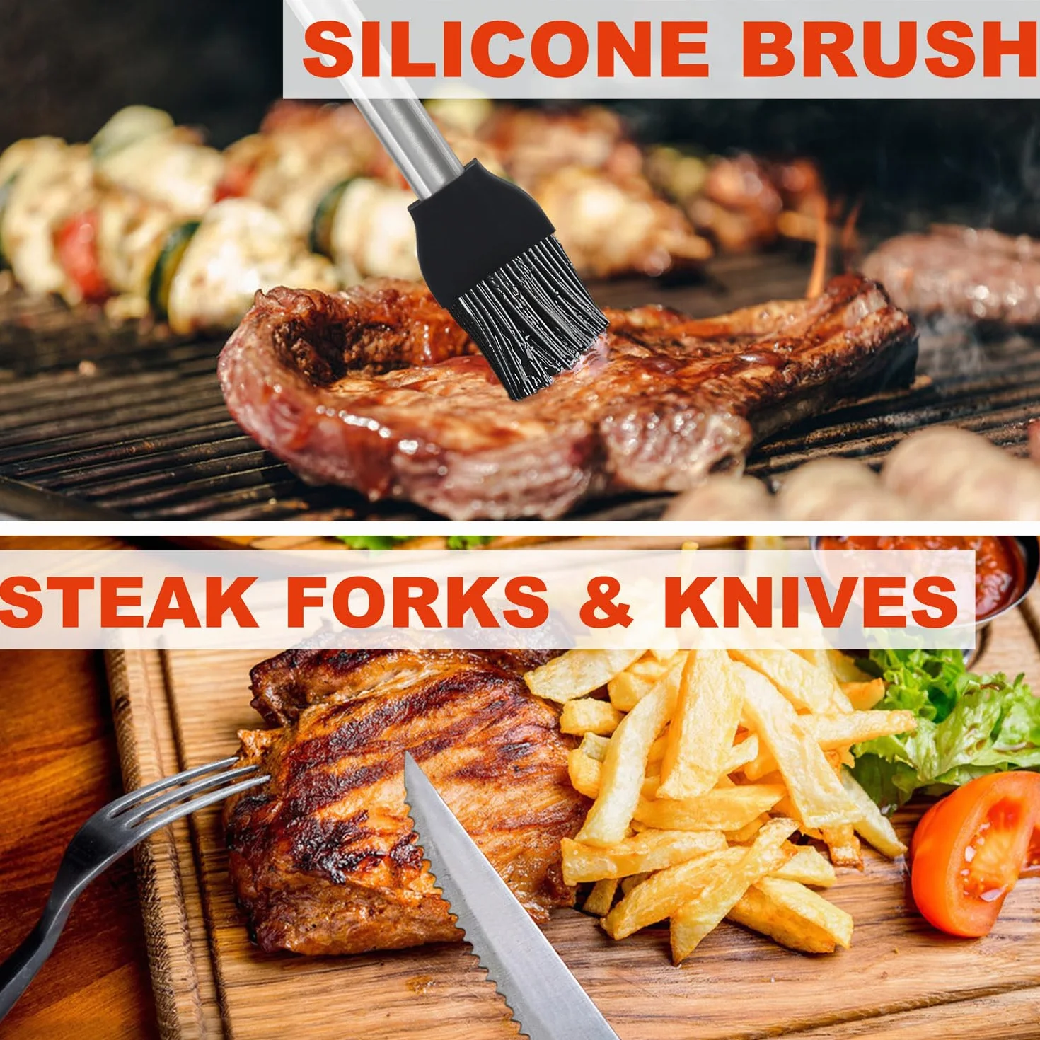 N NOBLE FAMILY 30Pcs Set Barbecue Accessoire en Acier Inoxydable - Outils Barbecue Professionnel - Kit Cadeau